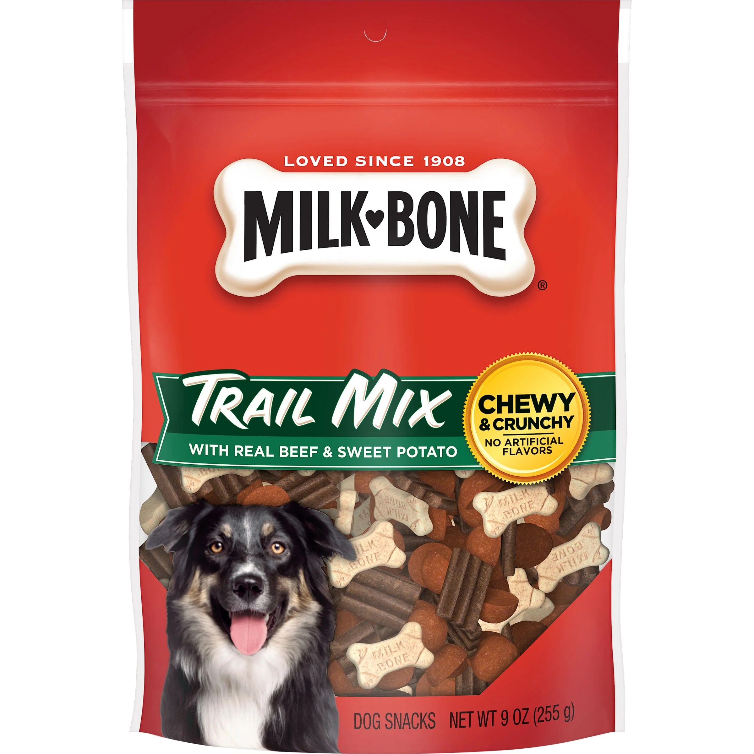 MilkBone Trail Mix With Real Beef & Sweet Potato Dog Snacks, 9Ounce