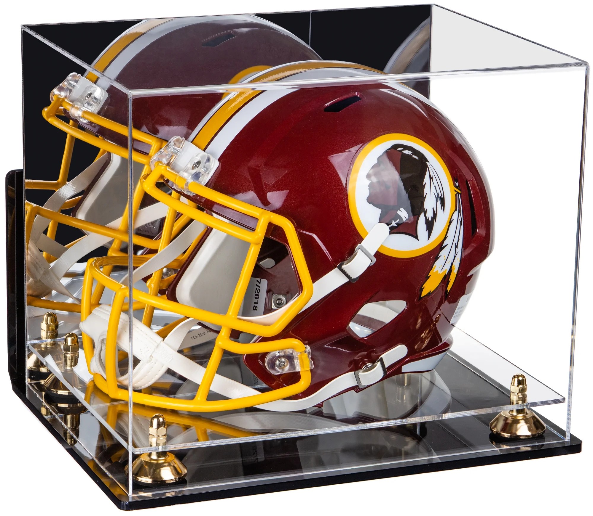 Deluxe Acrylic Football Helmet Display Case with Mirror, Wall Mount