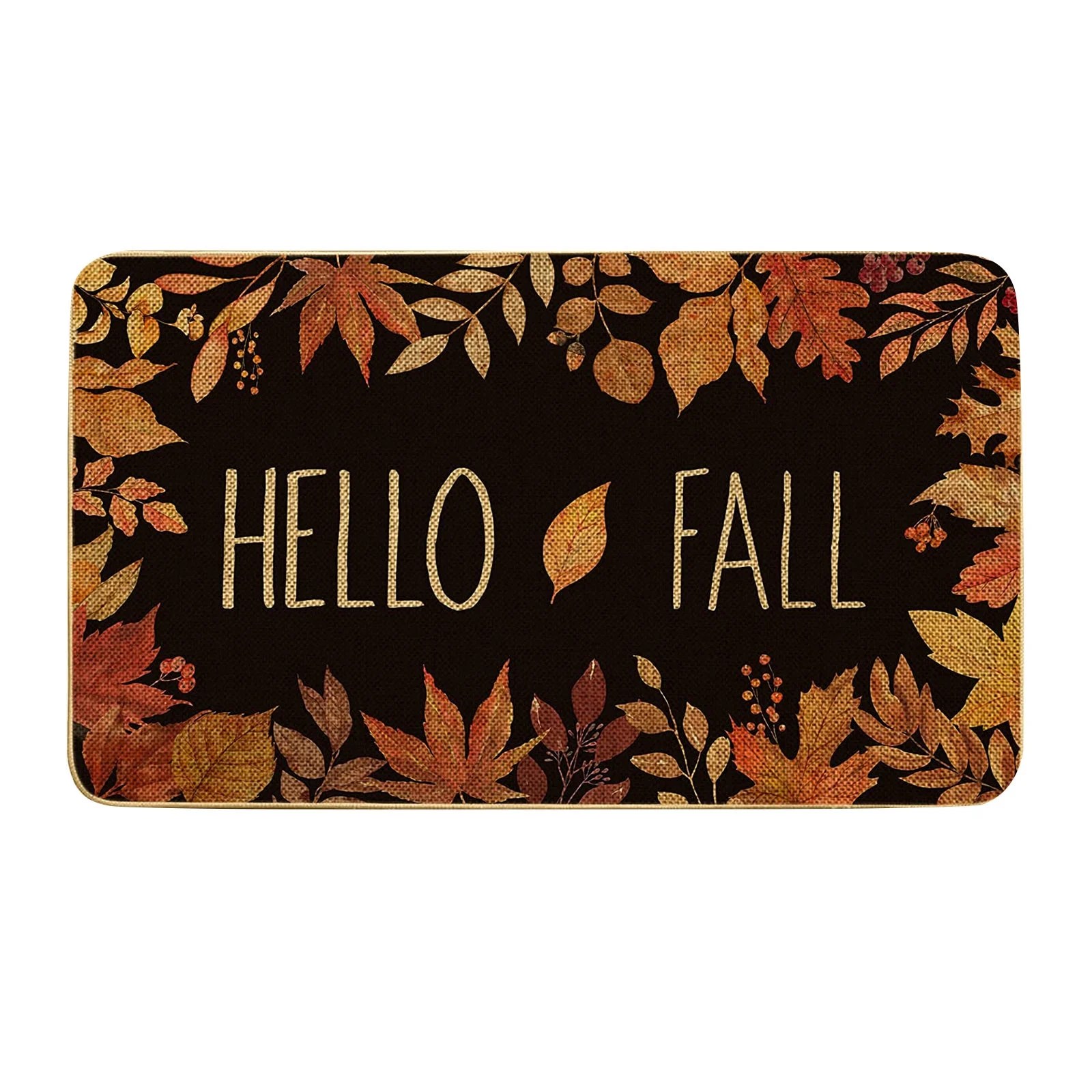 Fall Thanksgiving Decorative Door Mat Farmhouse Happy Fall Yall Doormat Autumn Buffalo Plaid