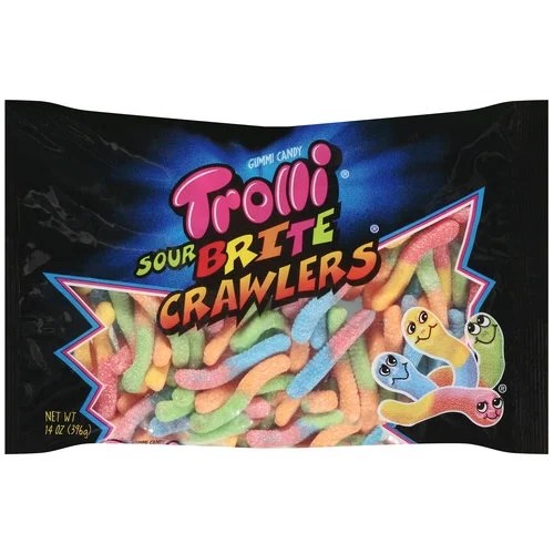 Trolli Sour Brite Crawlers Gummi Candy, 14 oz, Trolli, 020709212313