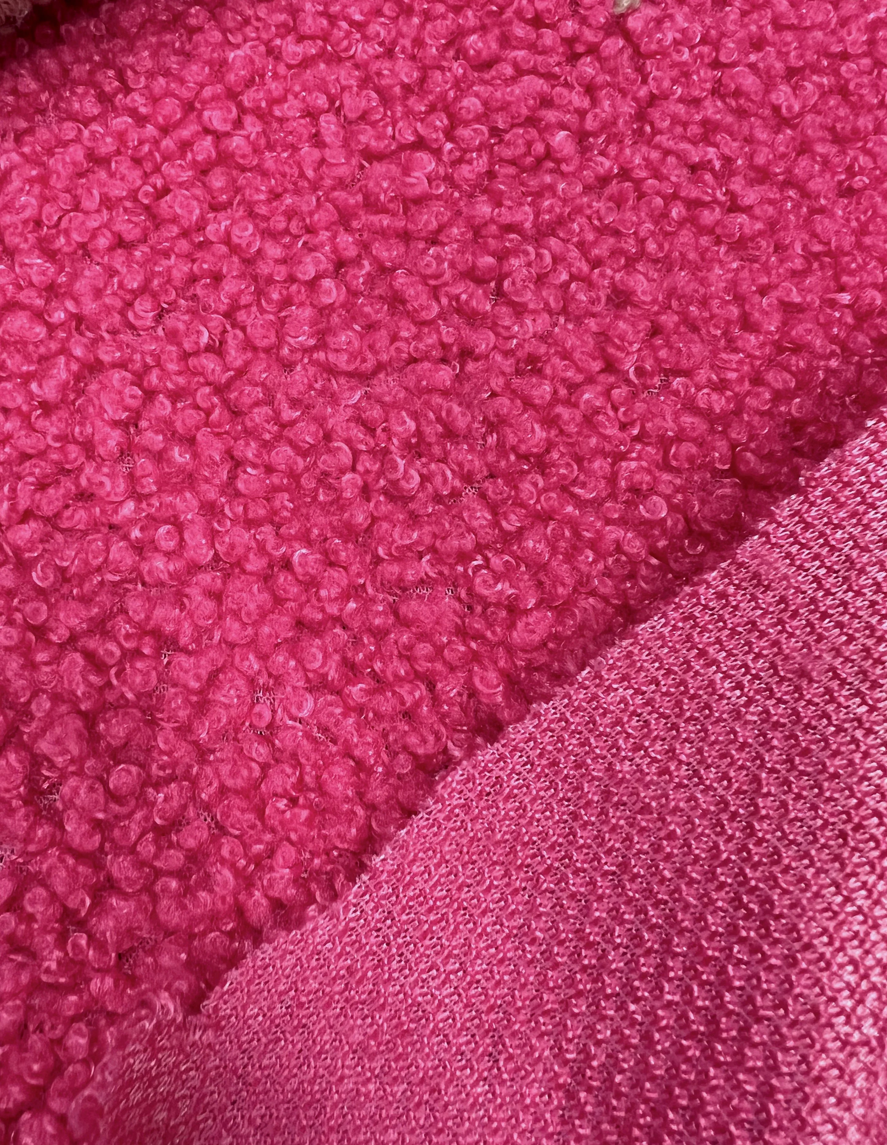 Polyester Mechanical Stretch Soft Faux Sherpa Fleece Fabric by The Yard
