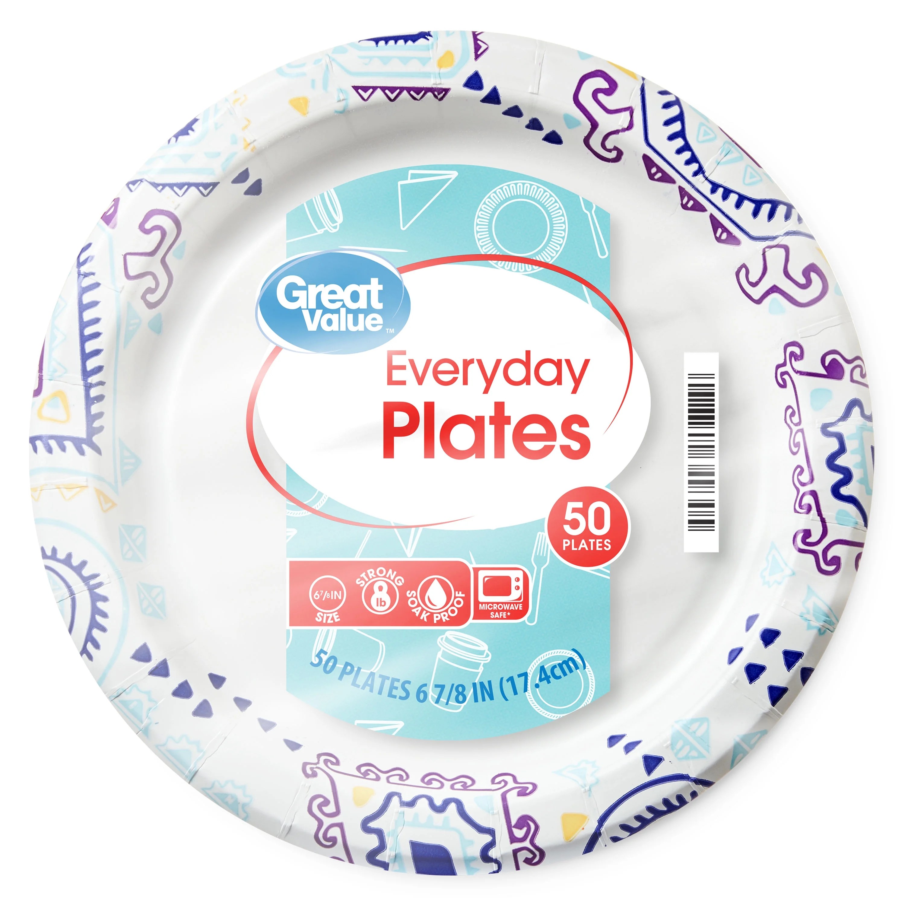 Great Value Everyday Plates, 6 7/8", 50 Count