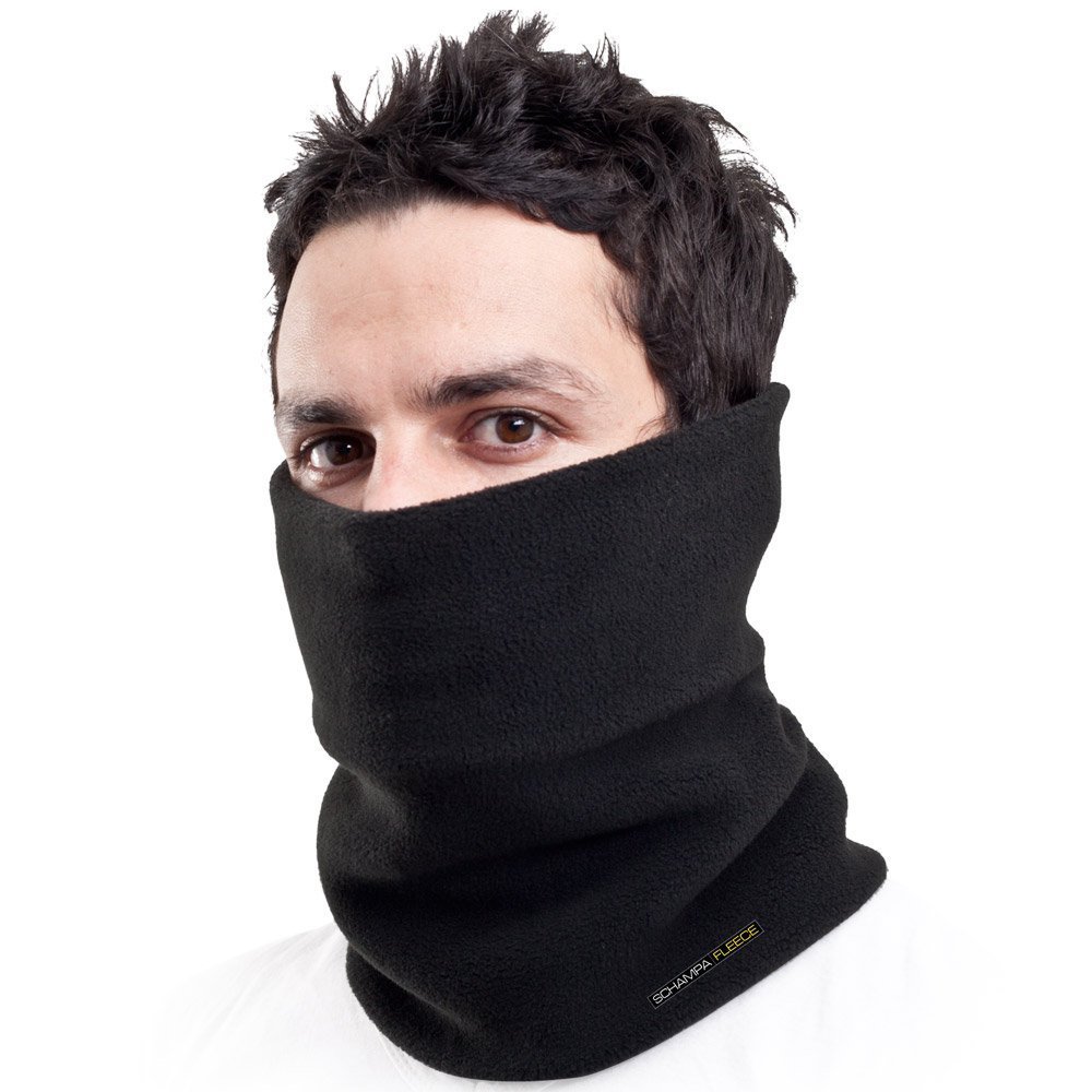 Double Layer Fleece Neck Gaiter (Black), 2 layers of 200wt. fleece