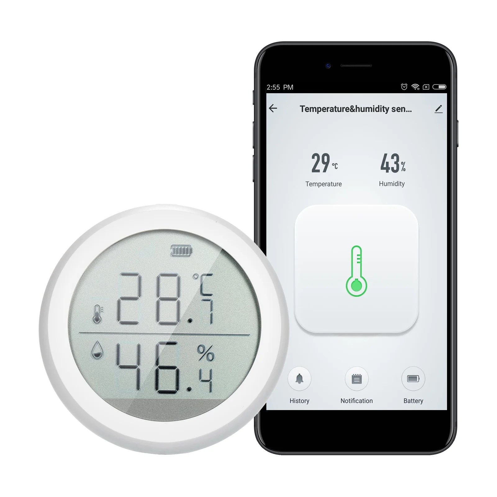 Diivoo Bluetooth Room Thermometer Hygrometer Sensor with App