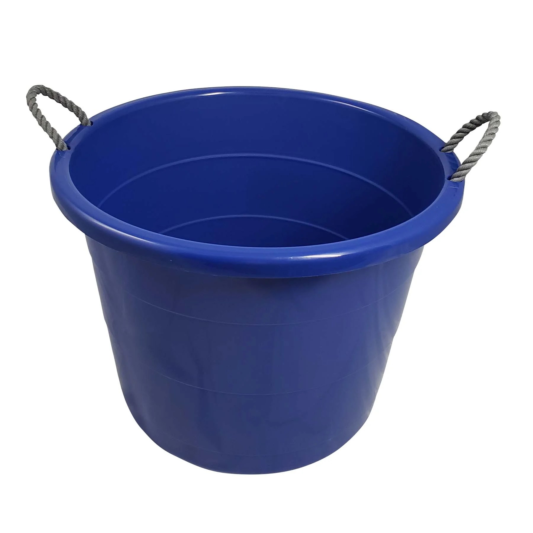 Your Zone 17 Gallon Plastic Tub with Grey Rope Handles, Stadium Blue