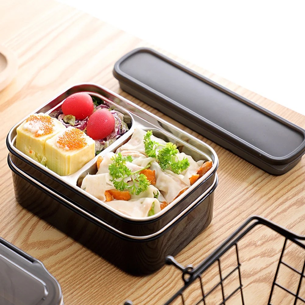 Double Layer Stainless Steel Water Heating Lunch Box Food Container