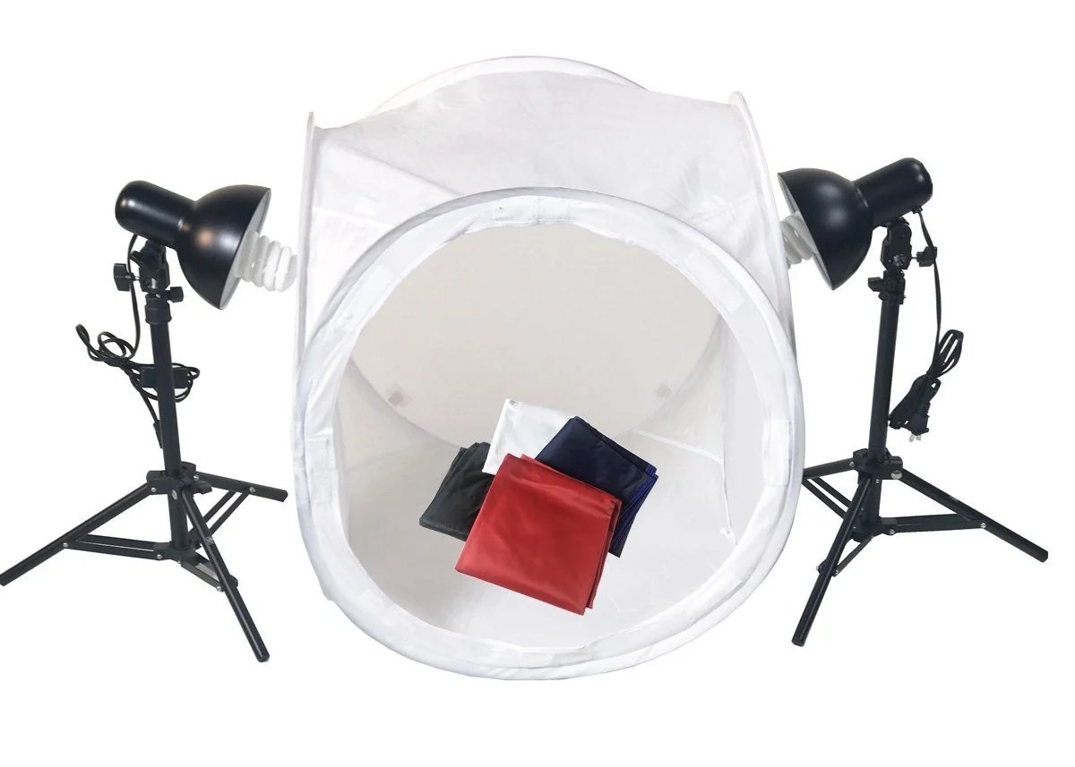 ePhotoInc Photo Studio 24" Photo Studio Photography Light Tent Backdrop Kit with Lighting Kit