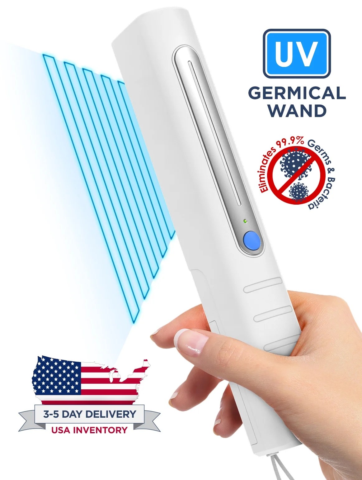 UV Light Sanitizer, Portable Disinfection and Sterilizer UVC Wand for Killing Germs, Bacteria