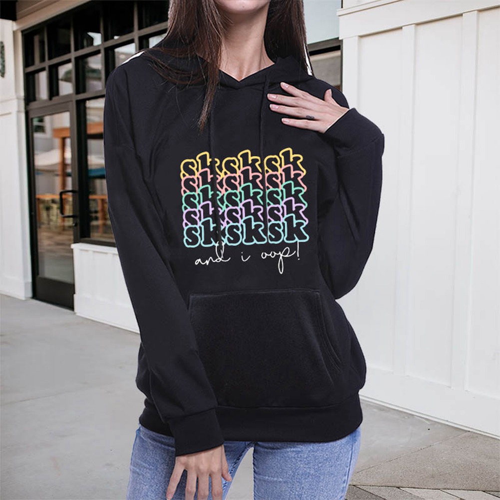 HEQU9117 Women Fashion Letter Printed Sksksk Funny