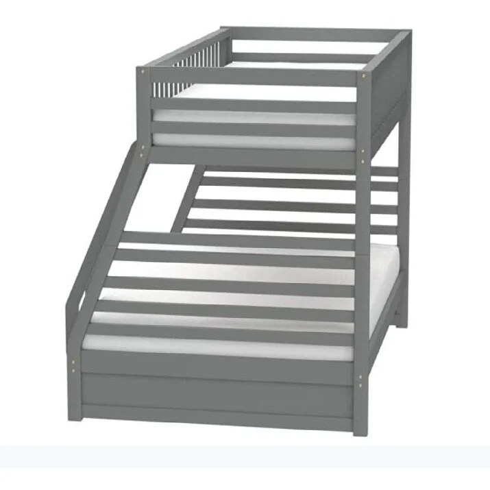 Modern Bunk Bed with Storage in Gray