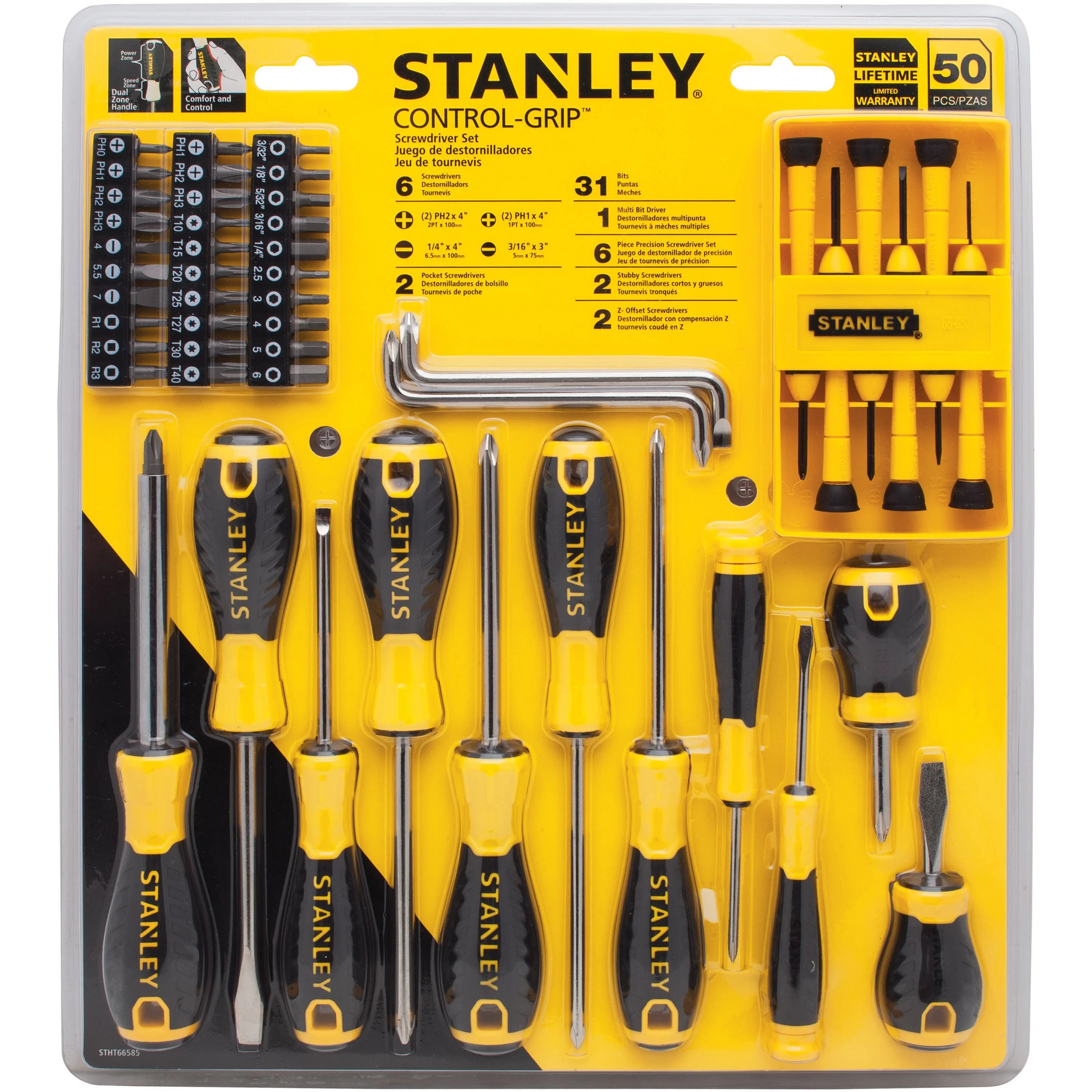 Stanley STHT66585 50pc Control Grip Screwdriver Set