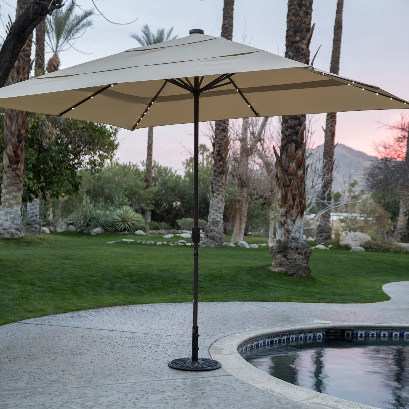 Coral Coast 8 x 11 ft. Rectangular Aluminum Market Solar Lighted Patio