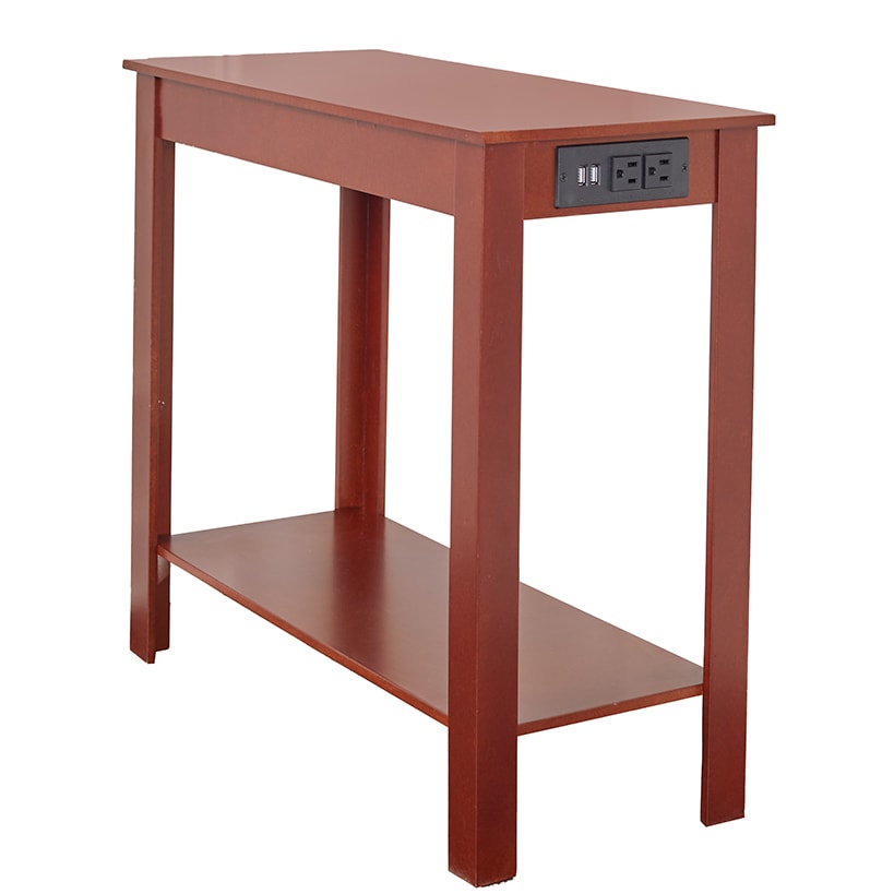 The Lakeside Collection Slim Modern Side Table with Power Outlets and