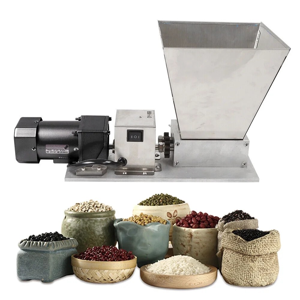 Miumaeov Grain Mill Electric Grain Grinder Homebrew Barley Grinder Malt Crusher with 2 Roller