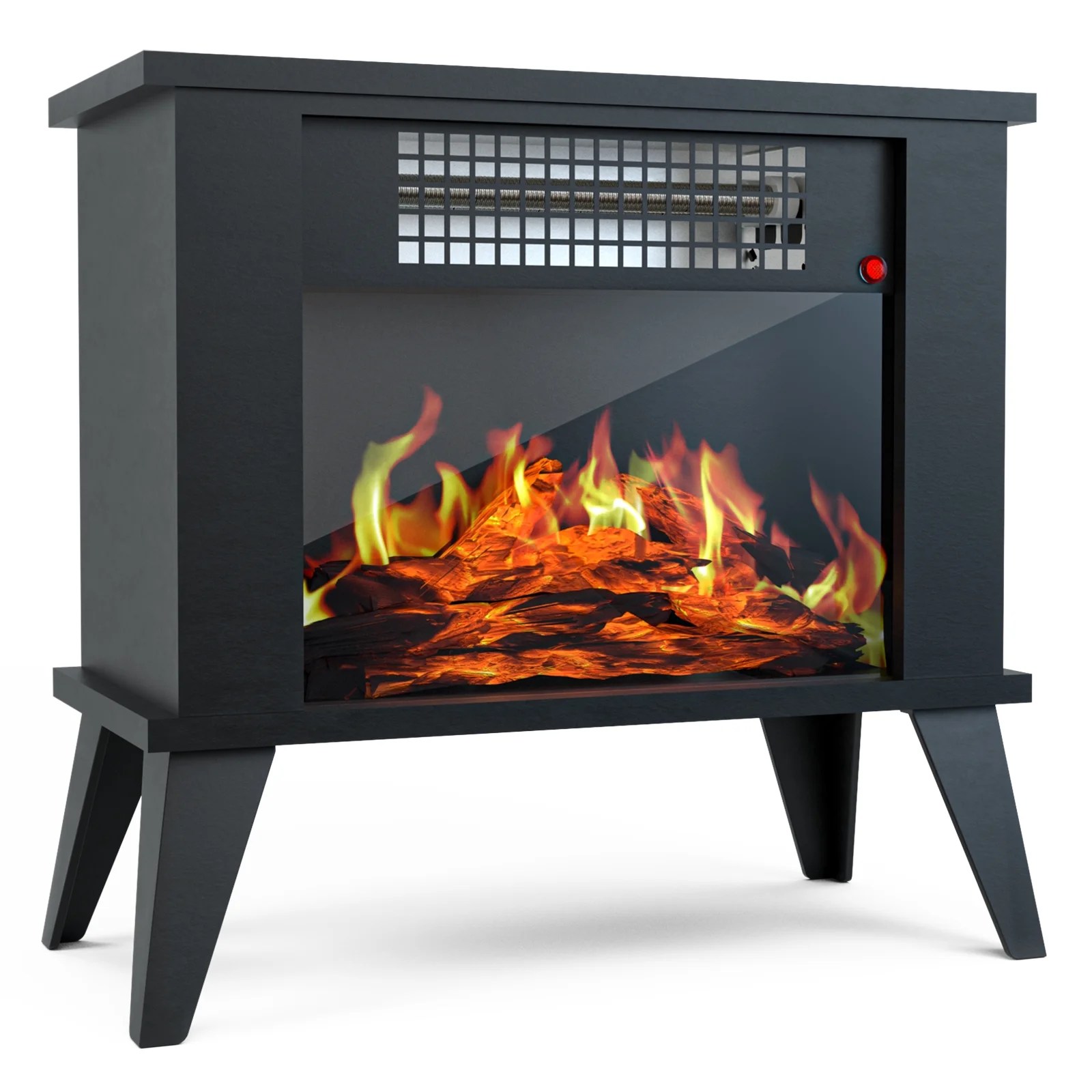 Mini Electric Fireplace Tabletop Portable Heater 1000W with Leg