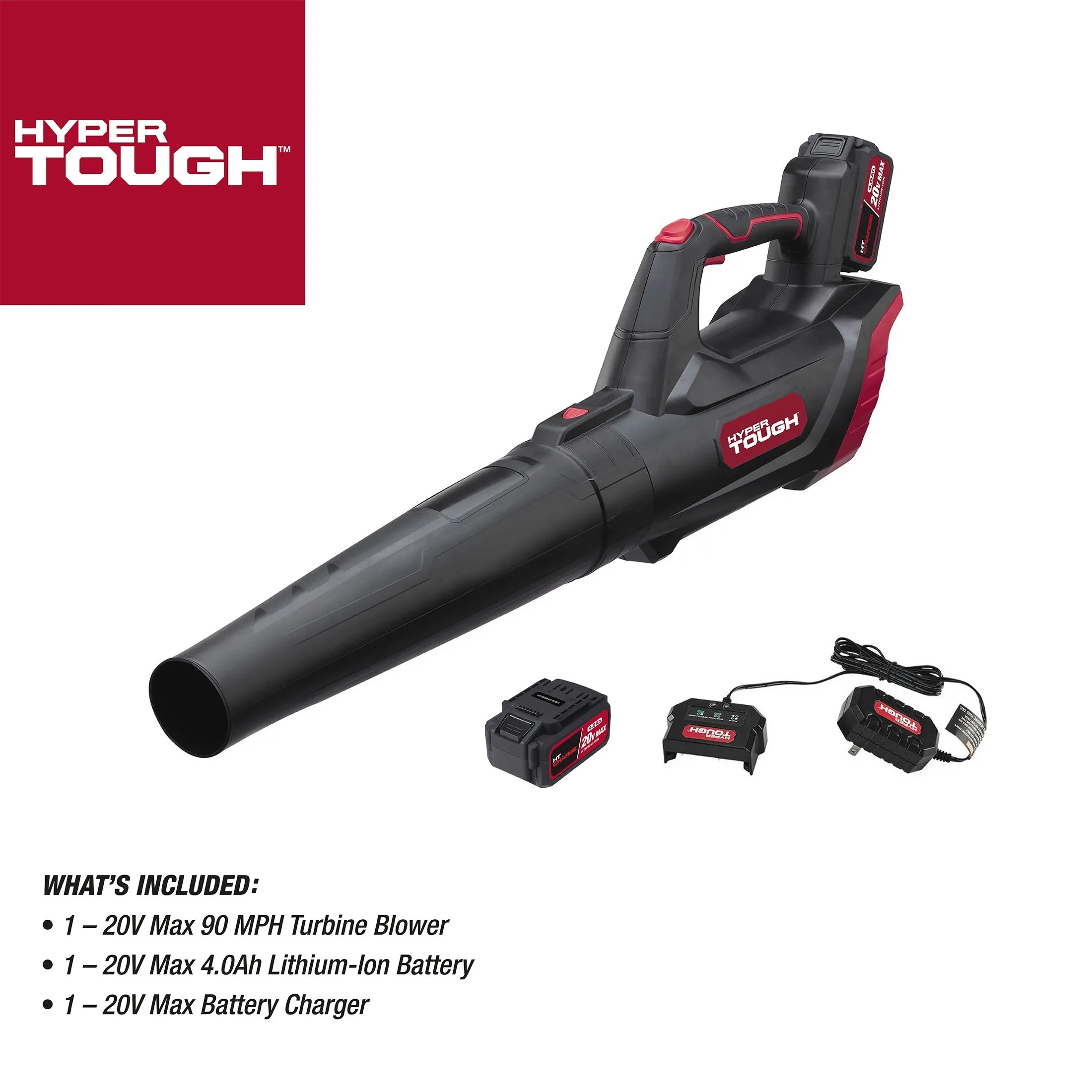 Hyper Tough 20V Max 90 MPH 372 CFM 4.0Ah Cordless Handheld Blower