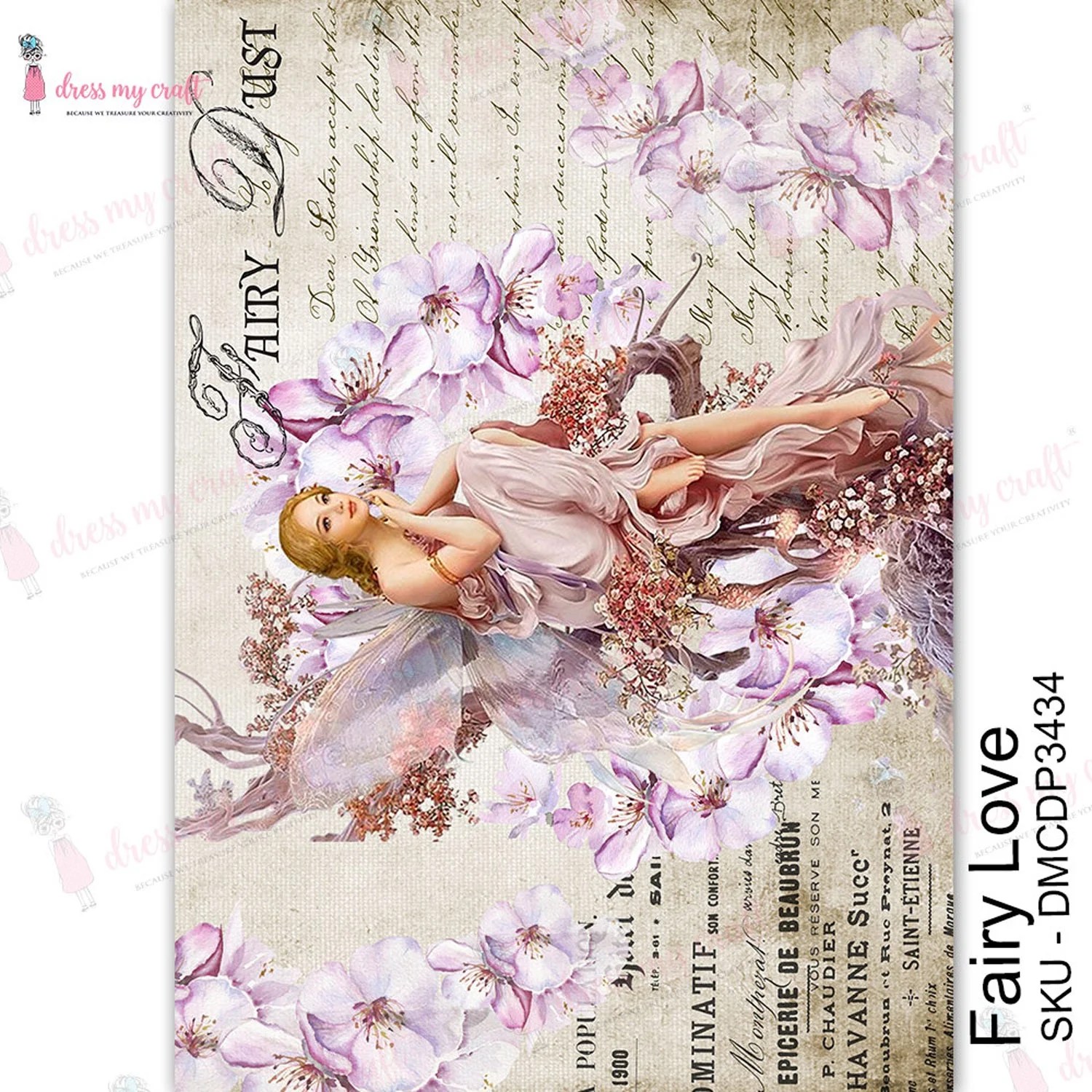 Dress My Craft Transfer Me Sheet A4Fairy love