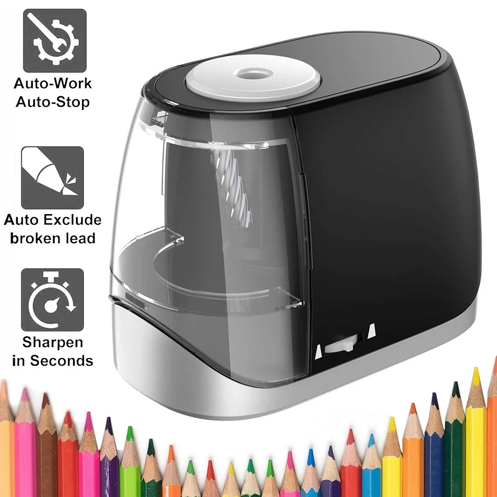 Electric Pencil Sharpener, Electrical Automatic Sharpener for Pencils