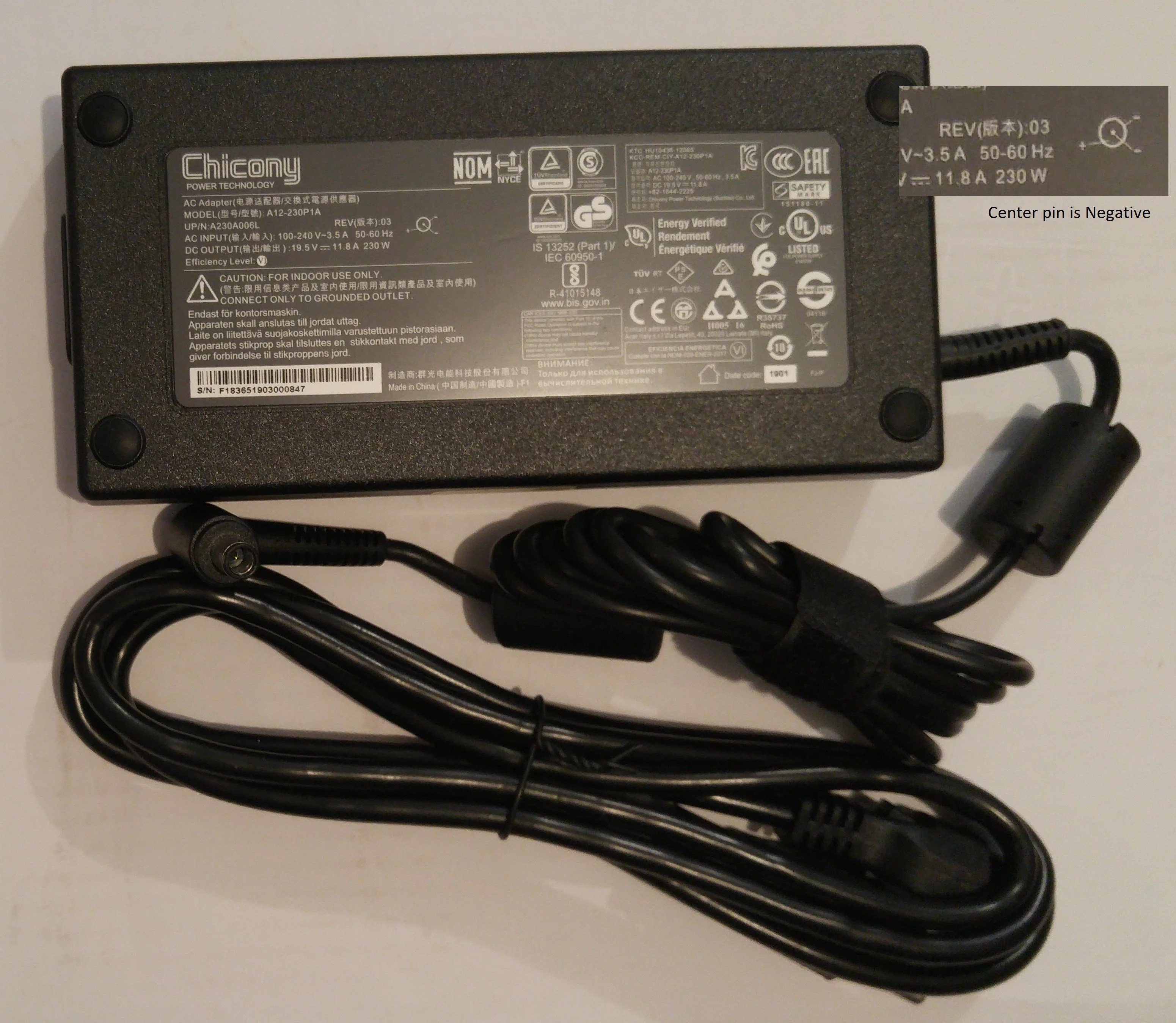 New Acer Predator G9593 G9793 PT71551 Laptop Ac Adapter