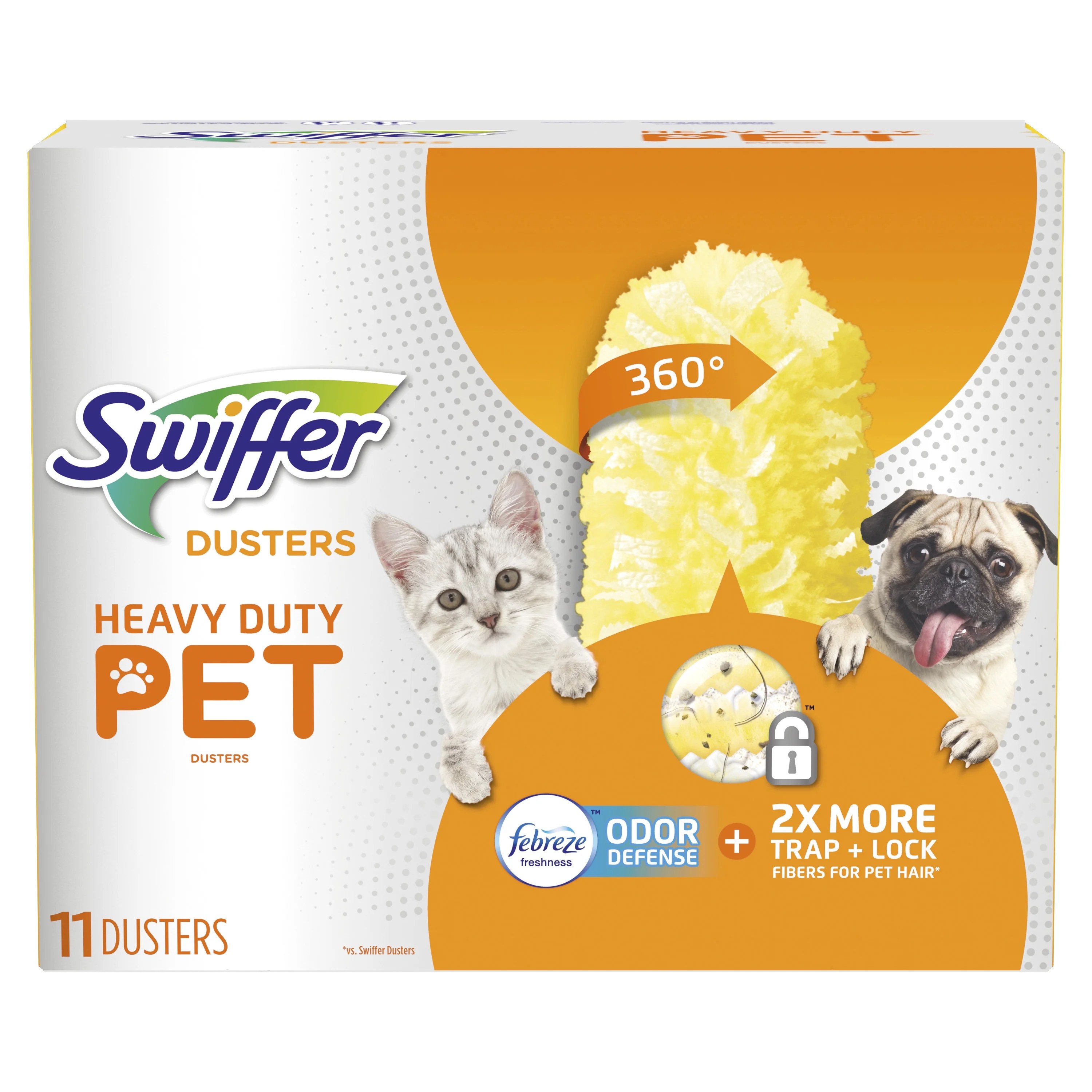 Swiffer Duster Pet Heavy Duty Refills, Febreze Odor Defense, 11 Ct
