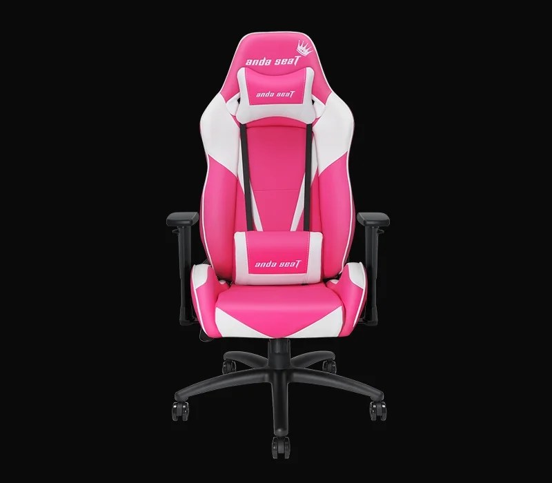 Andaseat Furniture Large Size Gaming Racing Swivel Chair White/Pink