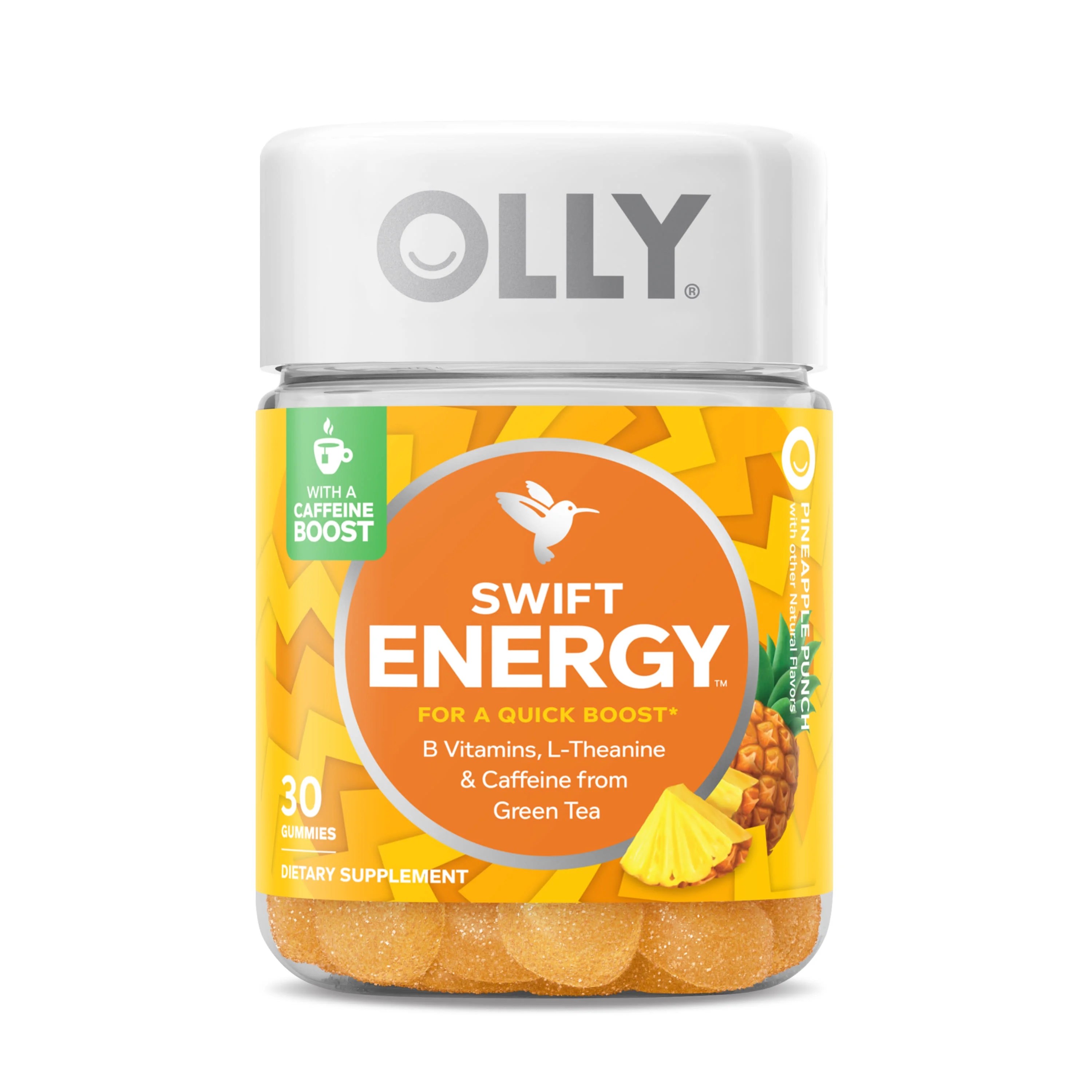 OLLY Swift Energy Gummy, Green Tea Caffeine, B Vitamins, L Theanine, 30