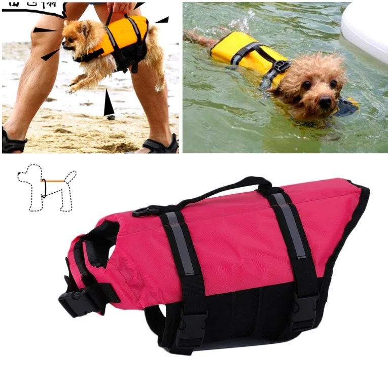 Pet Dog Cat Oxford Cloth Lifejacket Vest Jacket Life Jacket With Chin