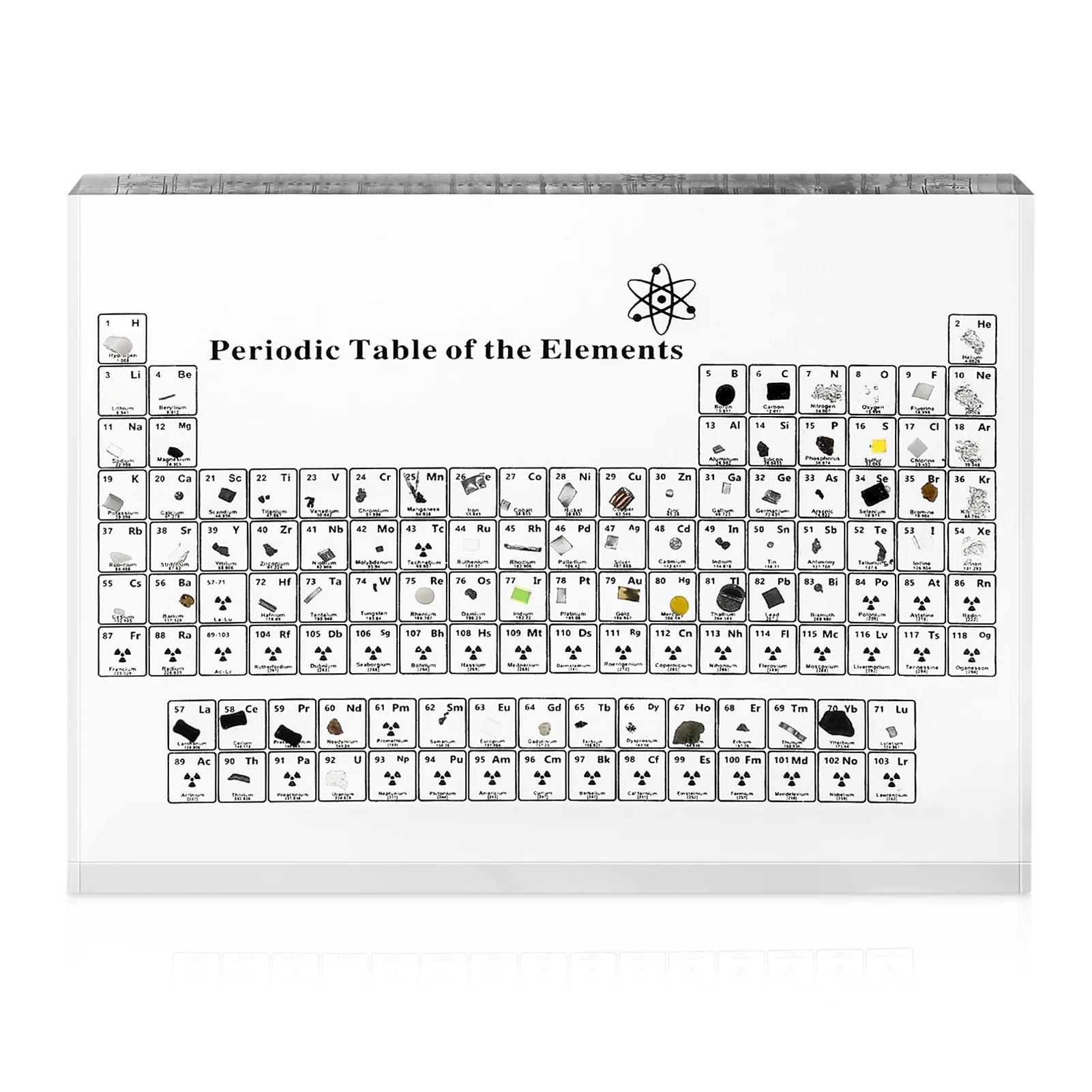 Periodic Table of Elements Material Object Decorative Glass Periodic