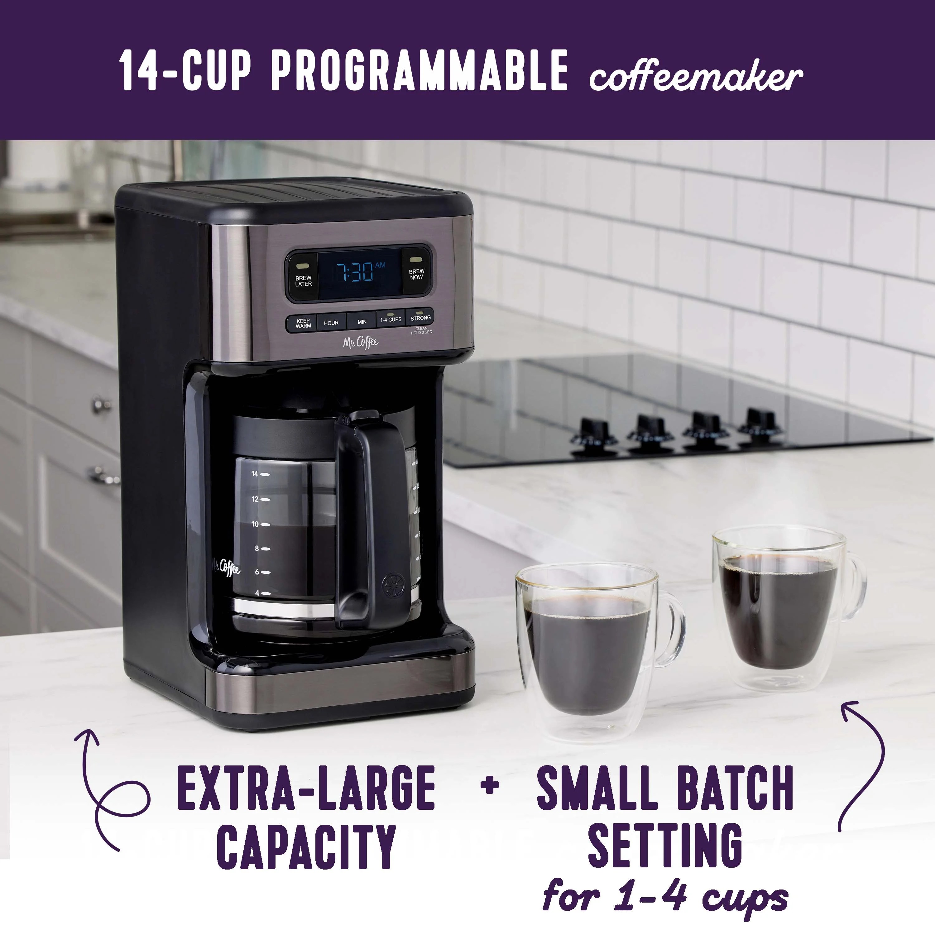 Buy Mr. Coffee 14Cup Dark Stainless Programmable Coffee Maker Online