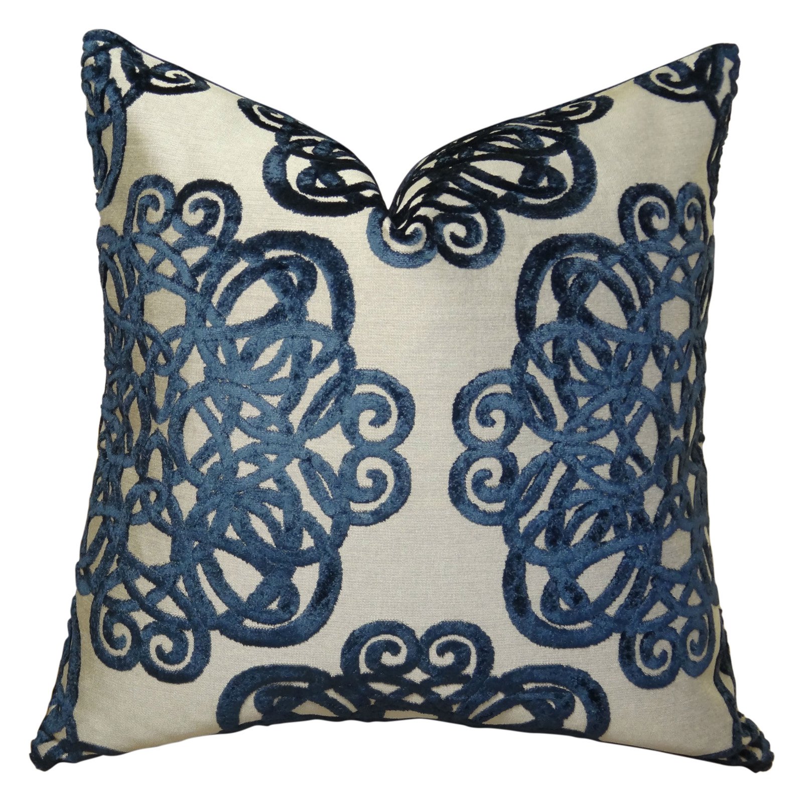 Plutus Archetype Sapphire Handmade Throw Pillow, Double Sided