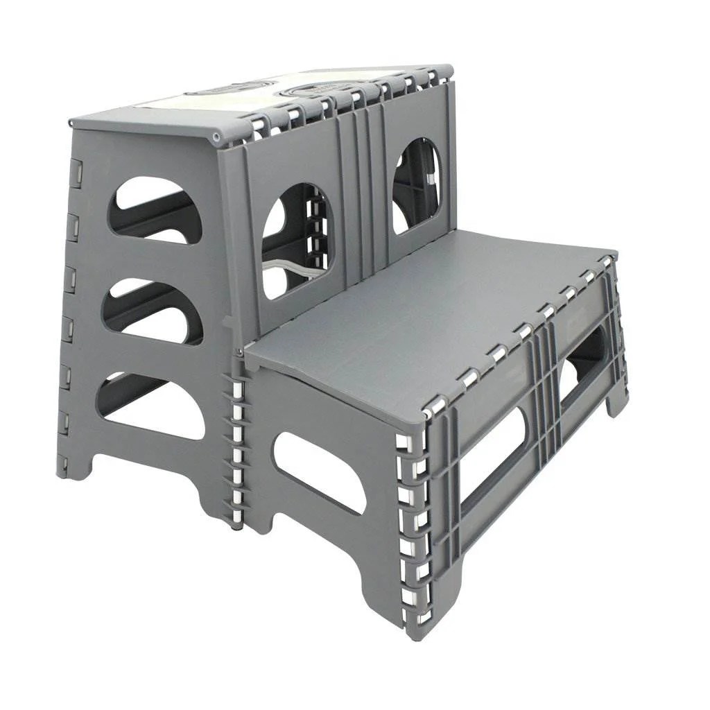 Range Kleen 2 Step Folding Plastic Stepping Stool for Indoor Home Use