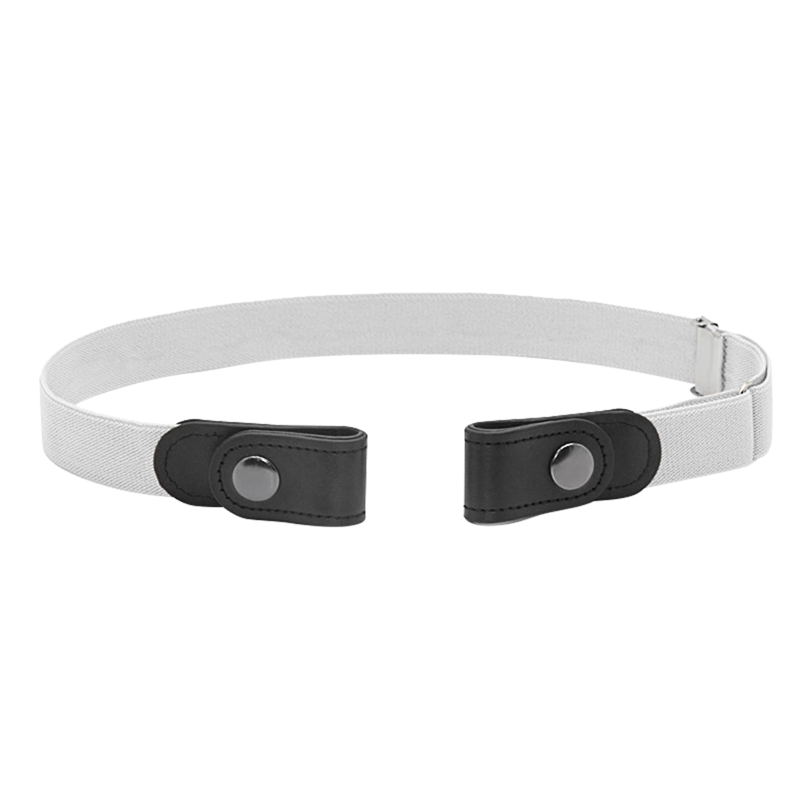 LoyGkgas No Buckle Stretch Belt Buckle Free Invisible Elastic Waist Belt (White)