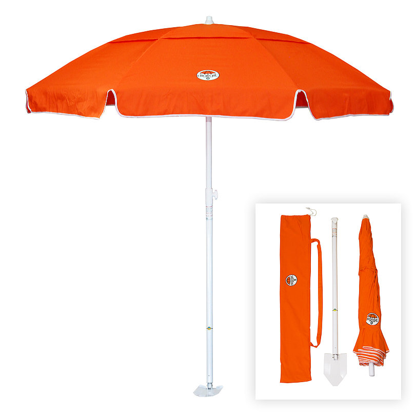 diggit Beach Umbrella Orange vented with shovel anchor