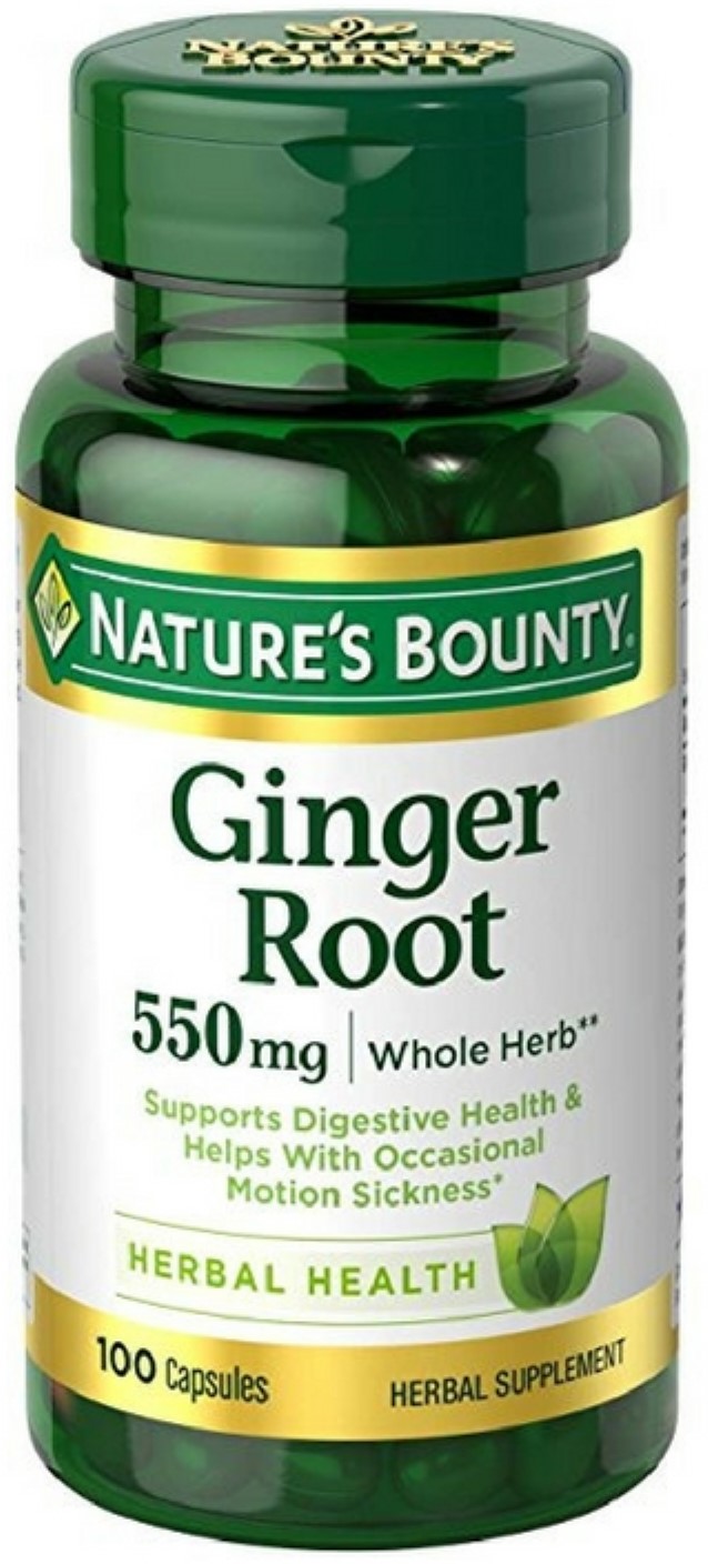 Nature's Bounty Ginger Root 550 mg Capsules 100 Capsules (Pack of 2)