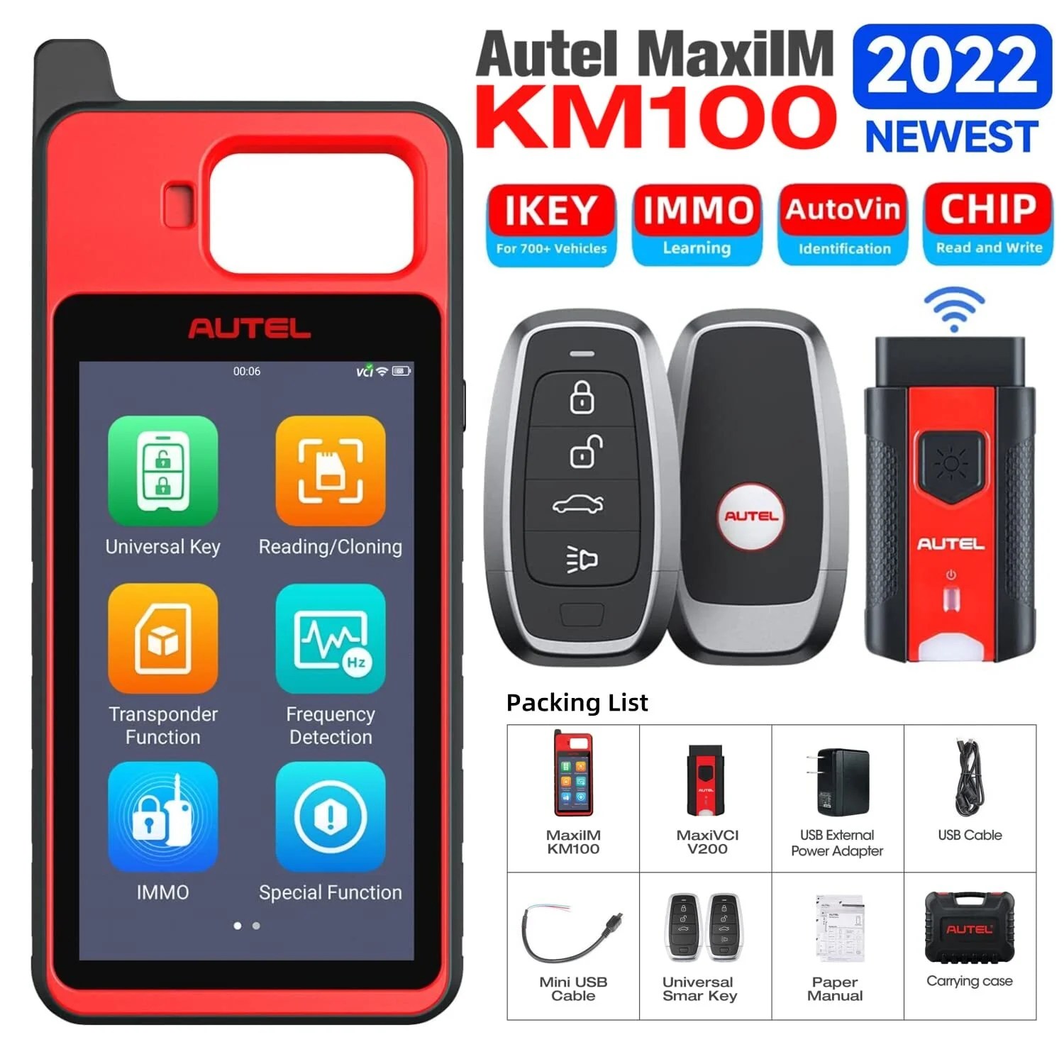 Buy Autel MaxiIM KM100 Universal Key Generator Kit, Key Fob Programmer
