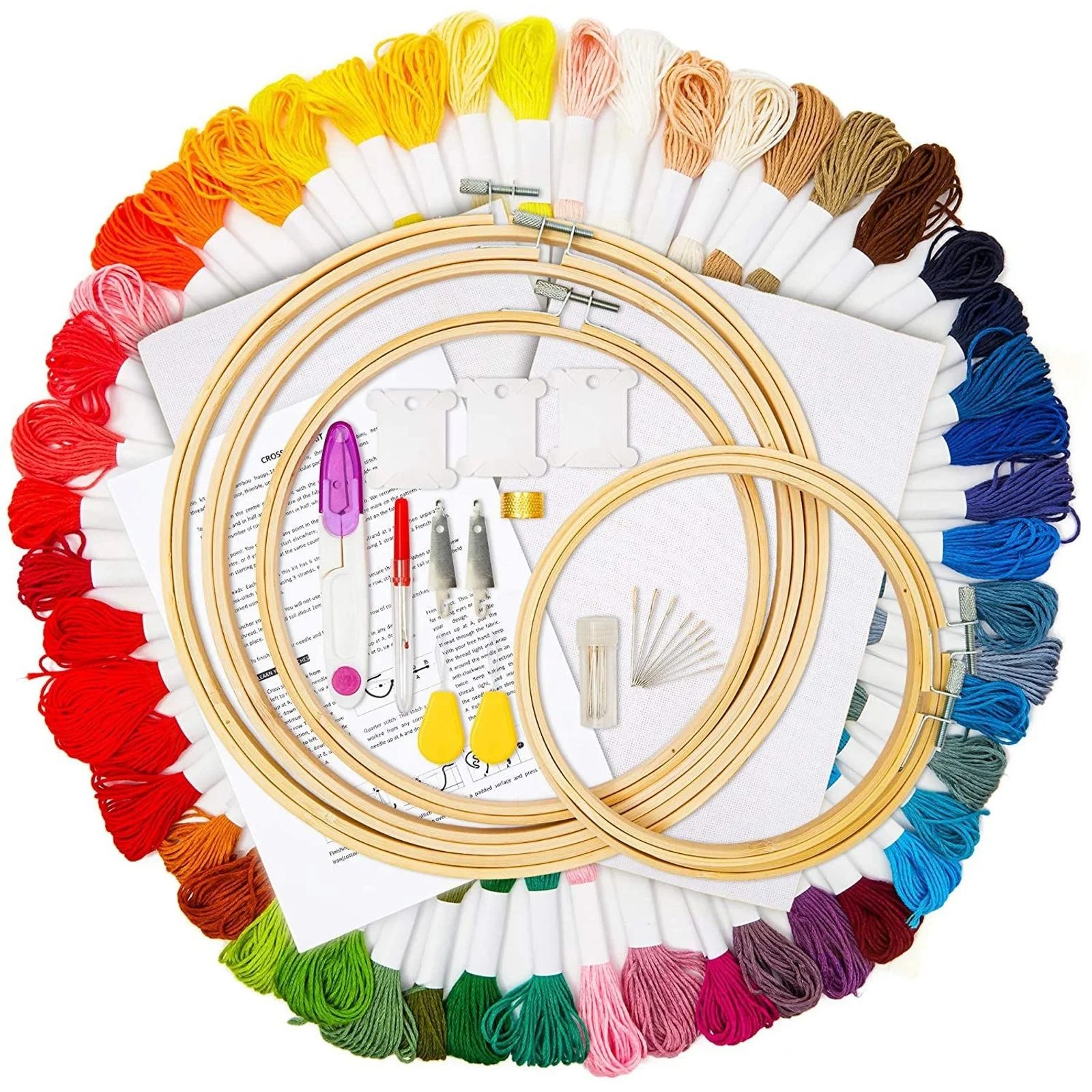Kits & How To kit with hoop and thread needlepoint kit full embroidery
