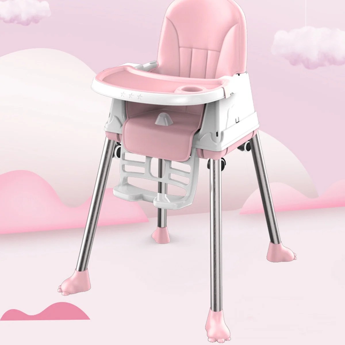 3 in 1 Adjustable 34 Inch Soft Cushion Baby High Chair,Table 3 in 1 Adjustable 34 Inch Soft Cushion Baby High Chair,Table