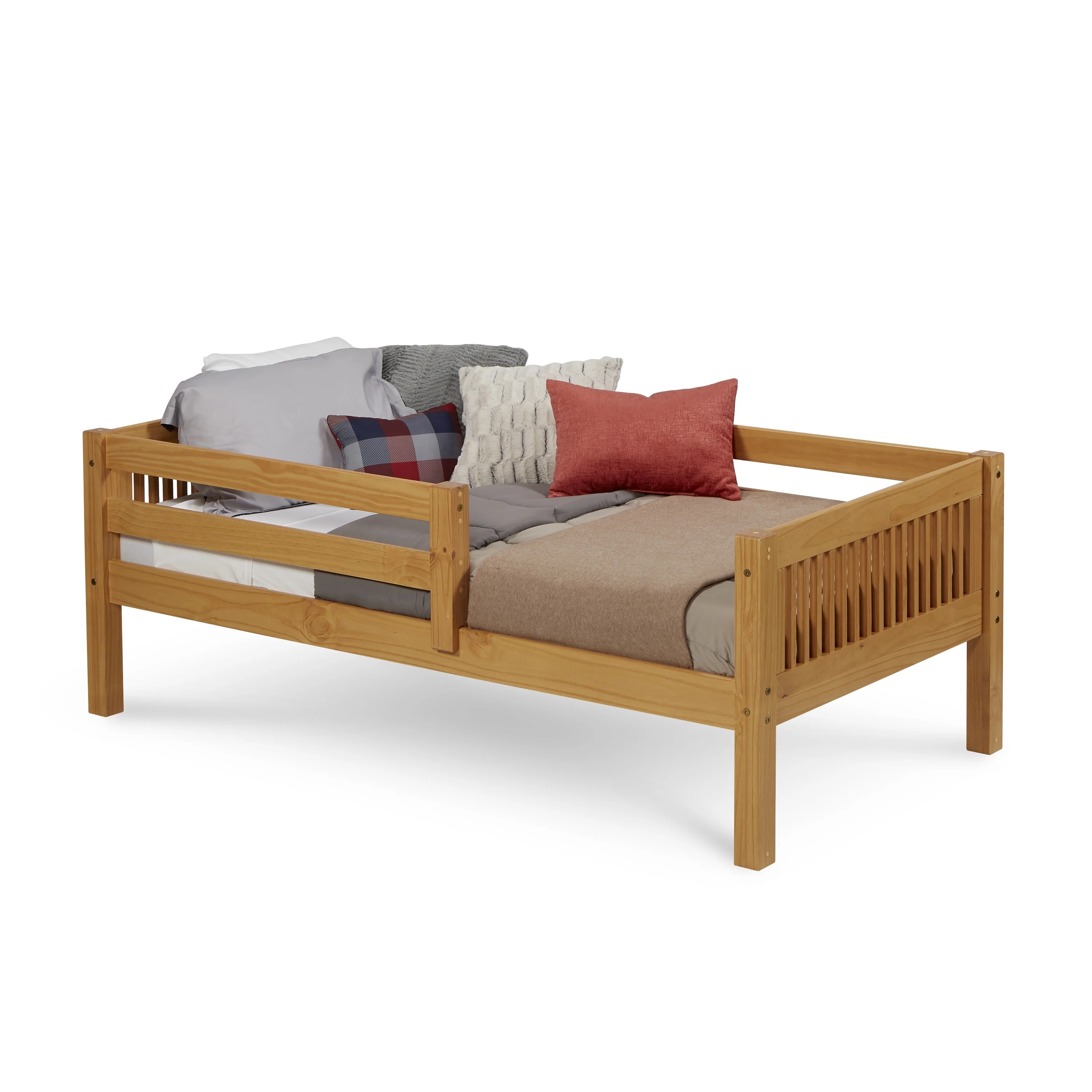 Camaflexi Twin Size Day Bed with Front Guard Rail Mission Headboard