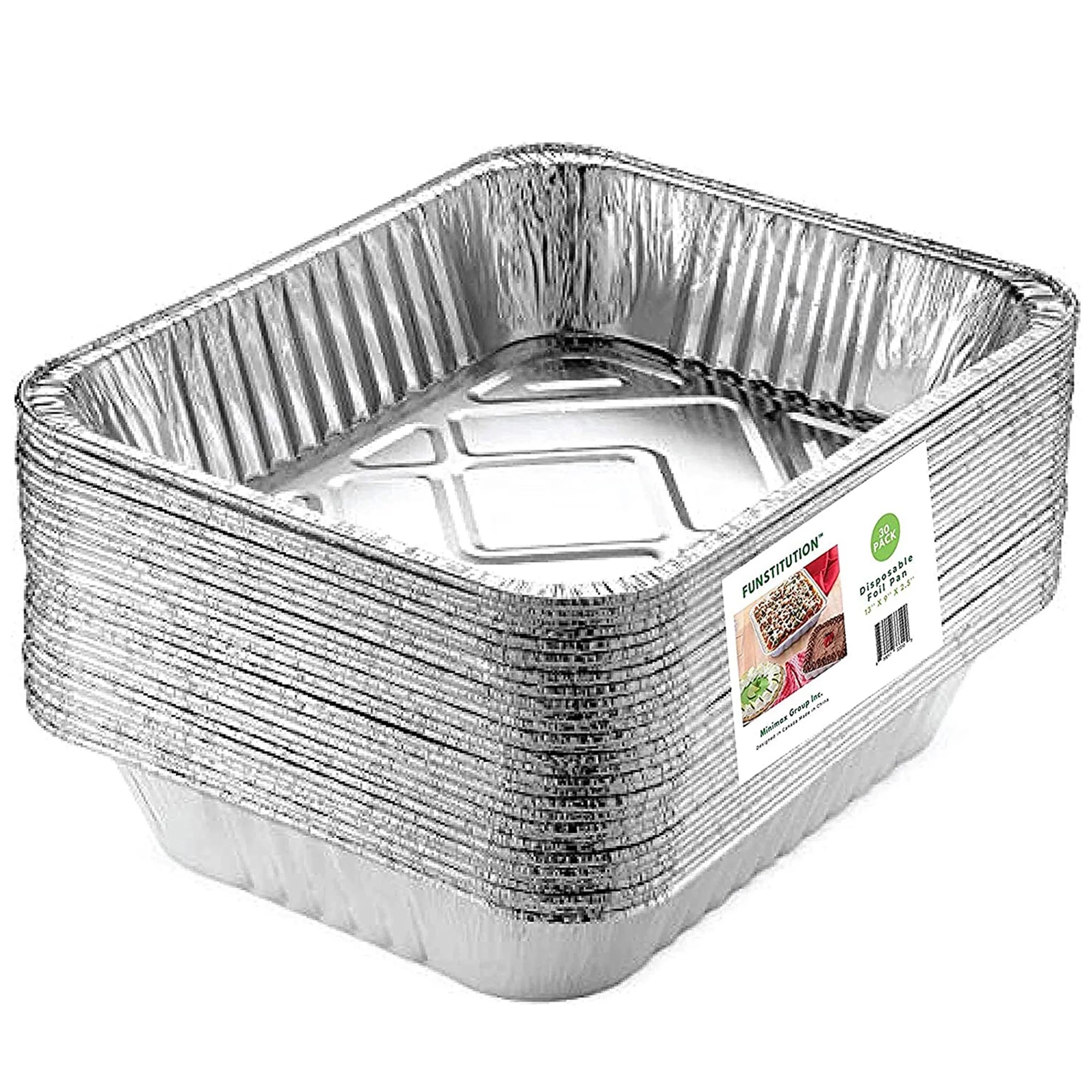 FUNSTITUTION Aluminum Foil Pans Disposable Baking and Cooking Pan for
