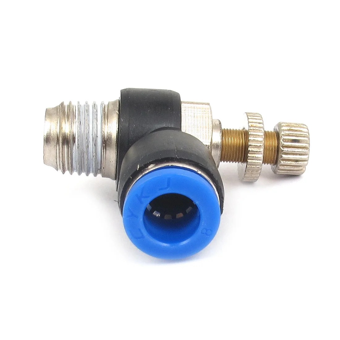 8mm x 1/4BSP Flow Speed Control Valve Connector Elbow Pneumatic Push in