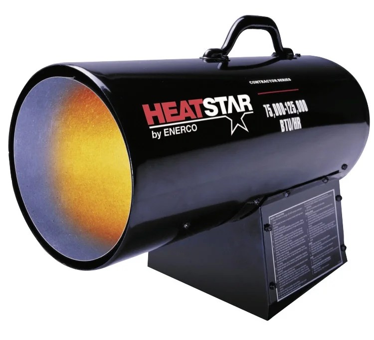 Portable Propane/Natural Gas Forced Air Heaters, 125,000 Btu/h, 40 lb