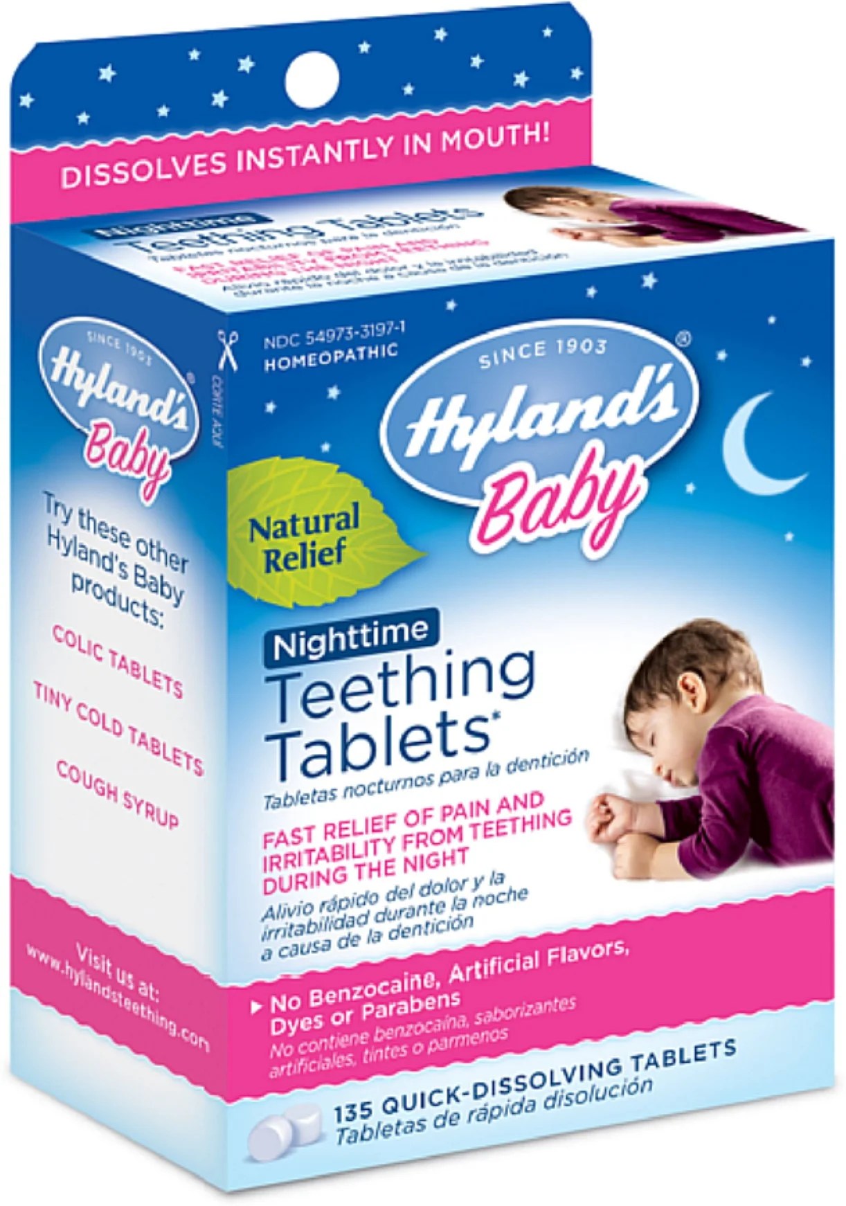 Hyland's Baby Nighttime Teething Tablets 135 ea