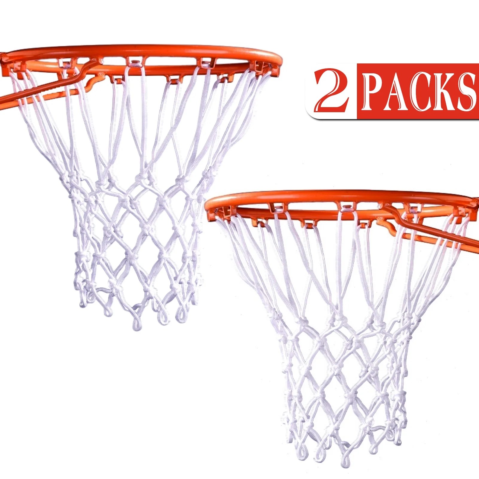 cyrico 2 Pack Basketball Net Replacement, Outdoor Anti Whip Hoop Nets