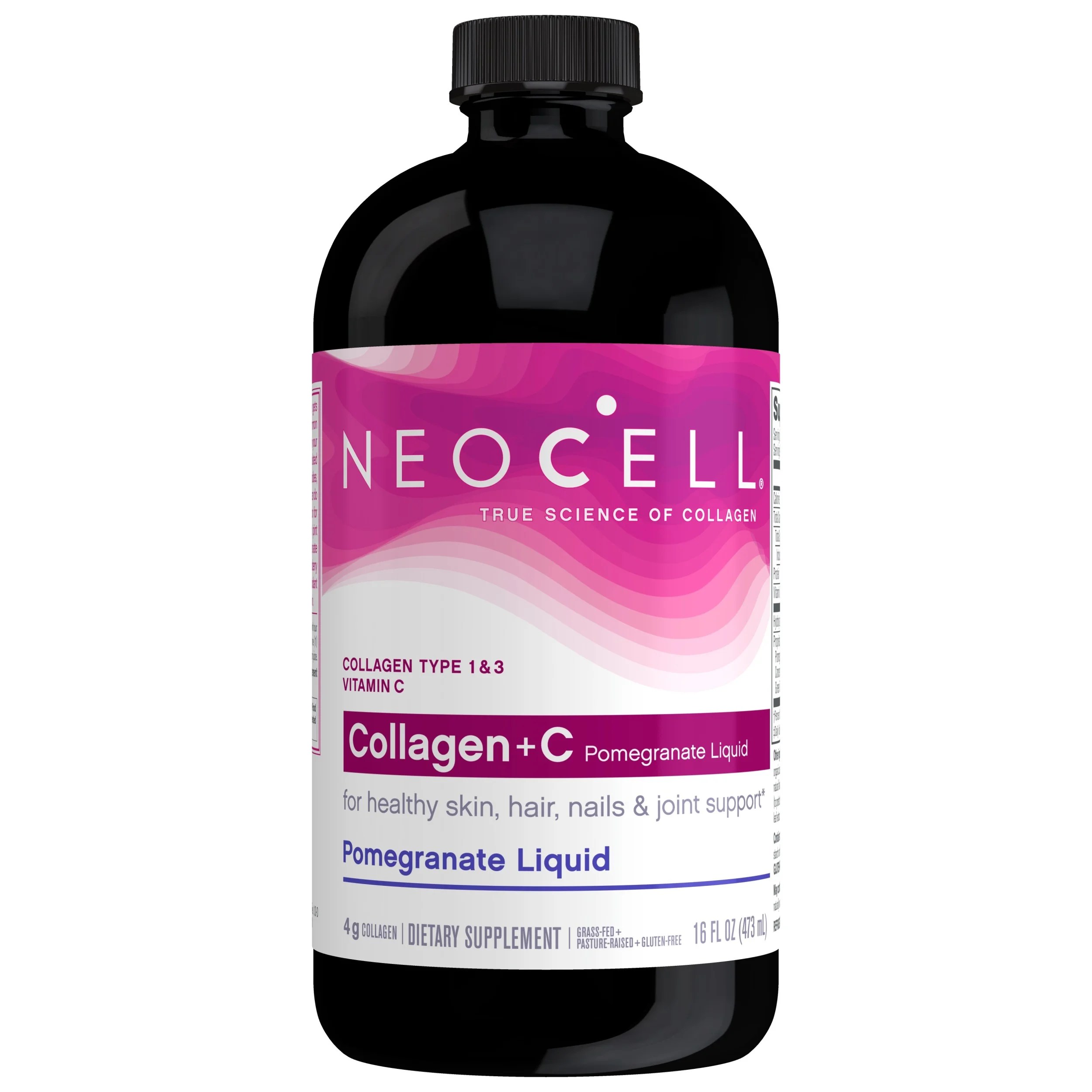 NeoCell Liquid Collagen + C Pomegranate, Collagen Type 1 & 3, 16 Fluid