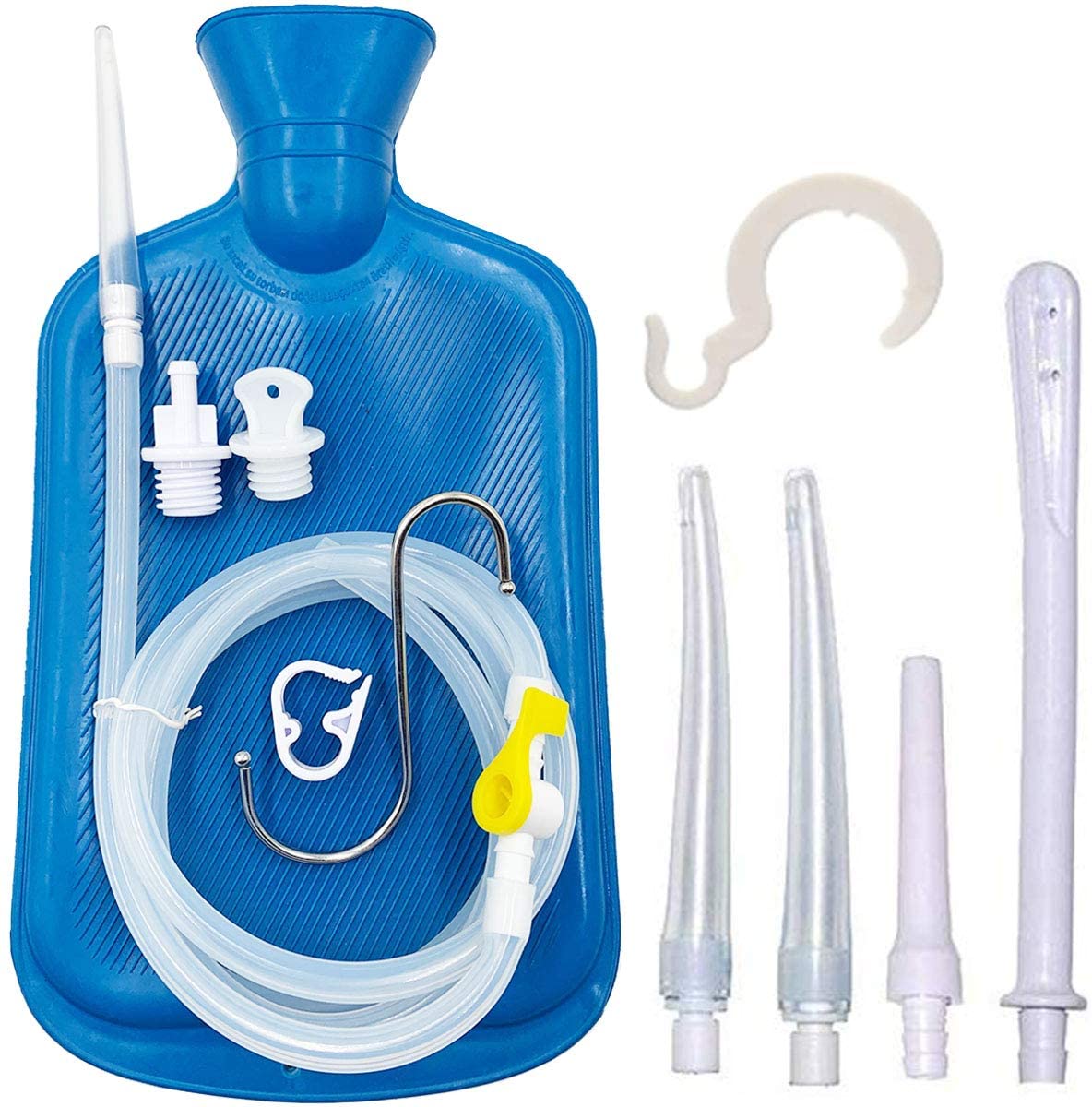 Smokitcen Enema Kit 2L Enema Bag 5.0ft. Long Silicone Hose 5 Multi