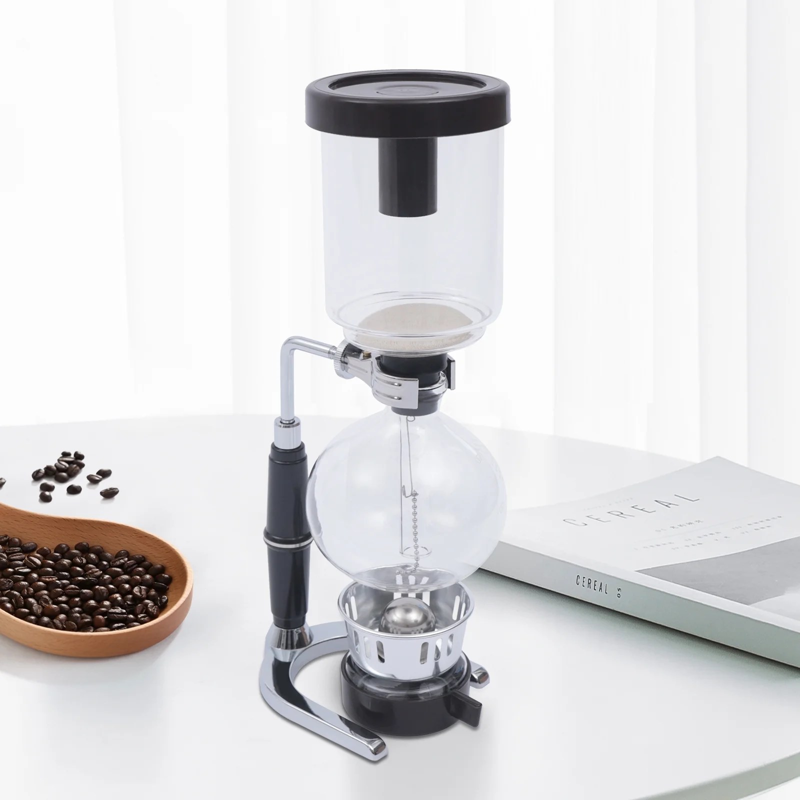 TFCFL Tabletop Siphon Syphon Coffee Maker Glass Technica Syphon Coffee