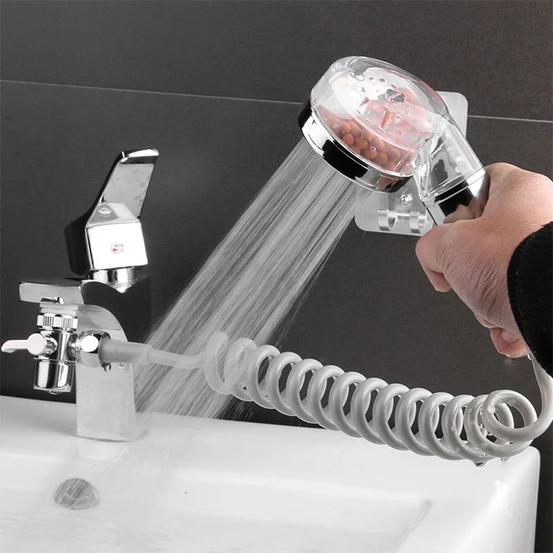 Wall Mounted Shower Faucet Set Bathroom Bathtub Shower Hand Held Spray