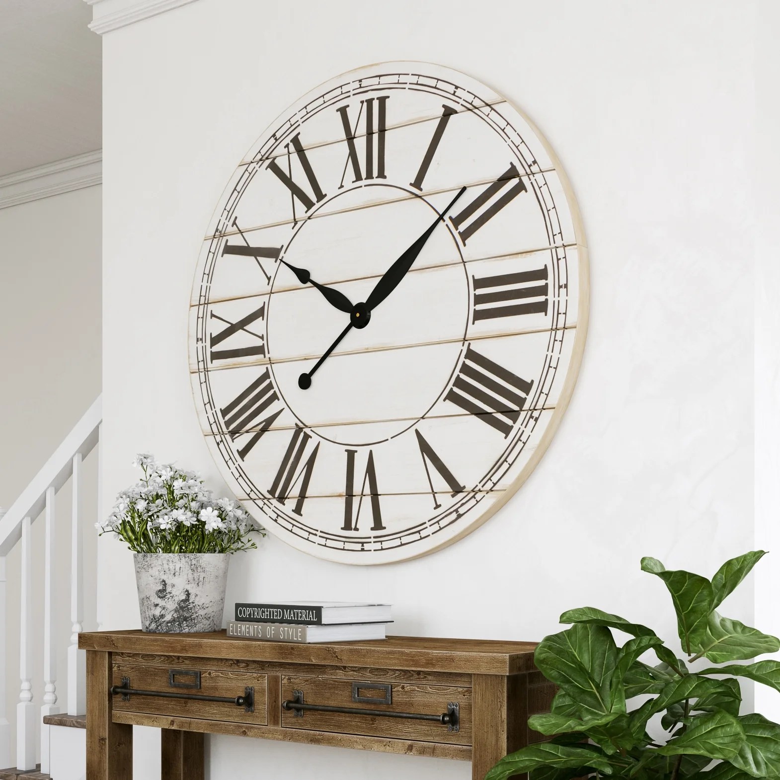 Renata Oversize Shiplap Wall Clock