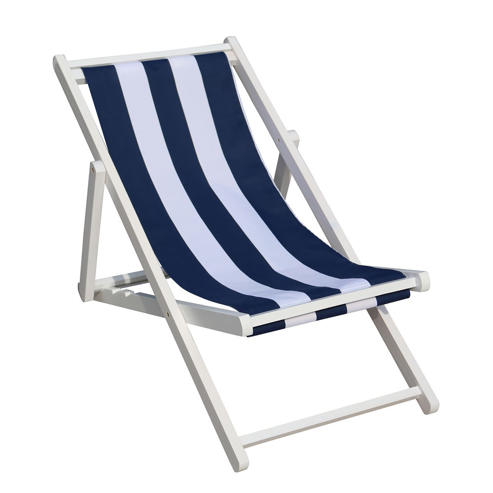 Beach Lounge Chair Wood Sling Chair Navy Style Back Beach Lounge Chair Wood Sling Chair Navy Style Back