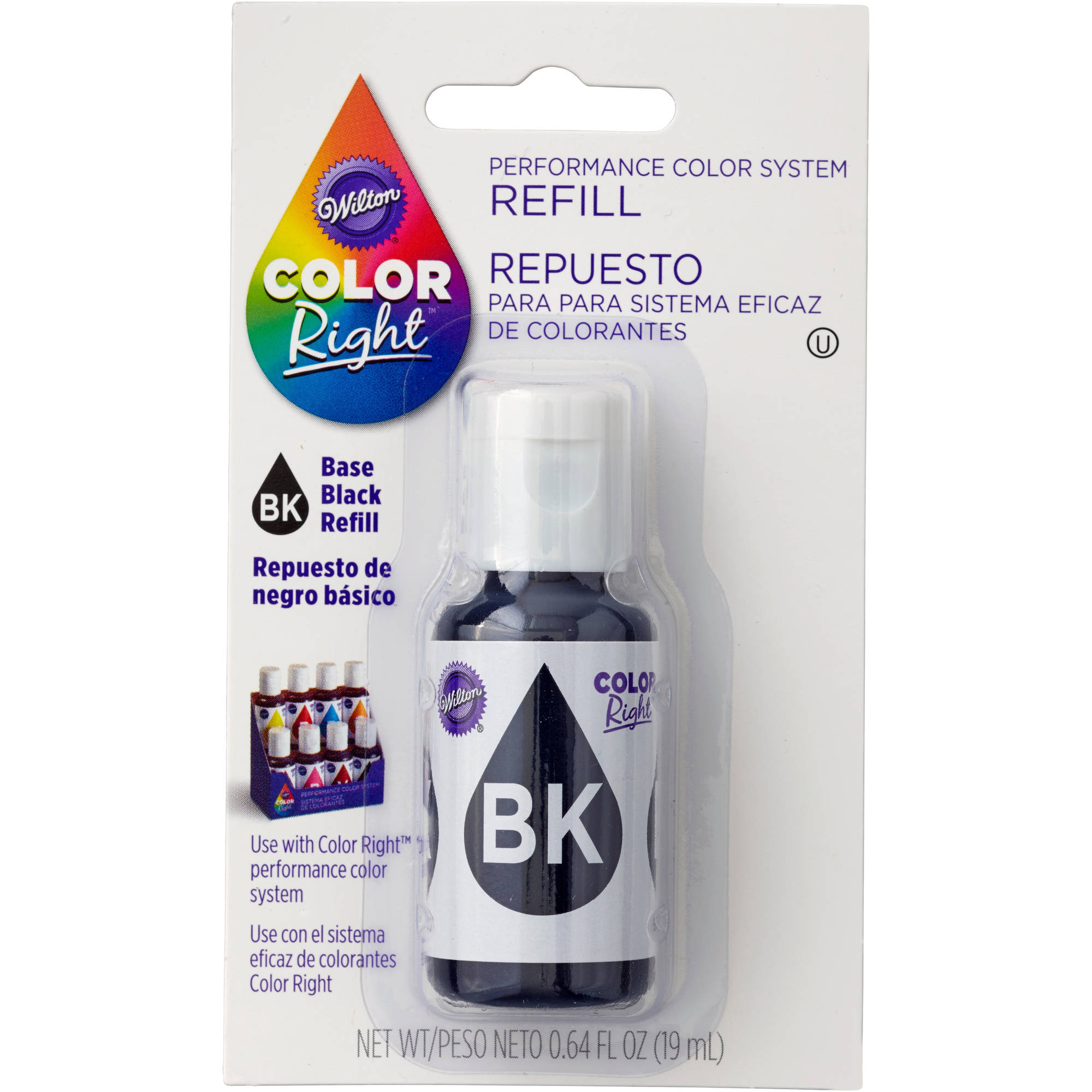 Wilton Color Right Food Color System Refill, Base Black .7oz 610955